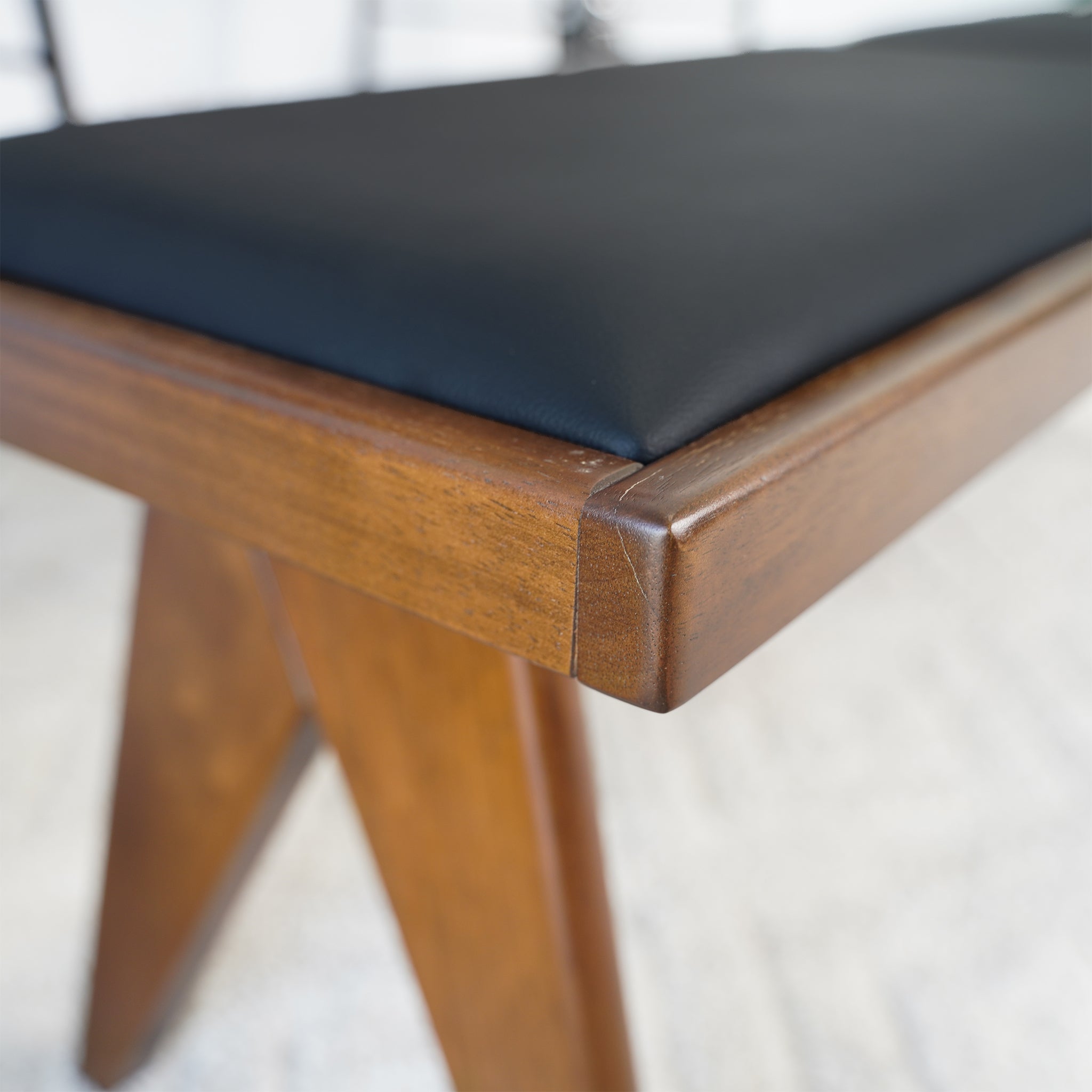 Kora Black Leather Bench - MidinMod
