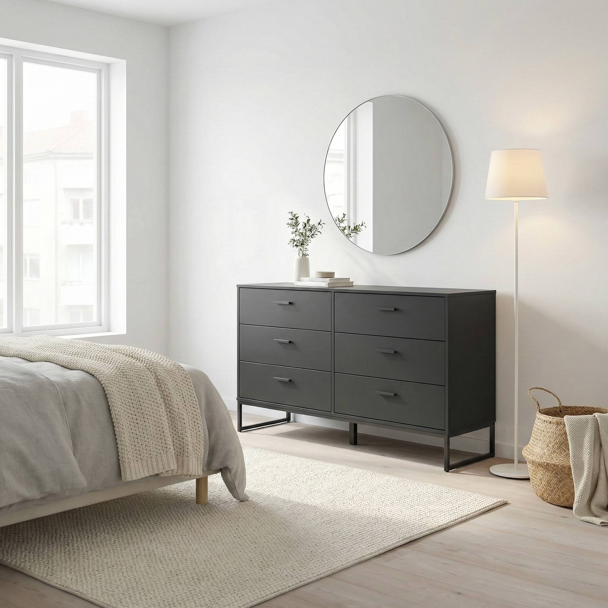 Socalle Black 6 Drawer Dresser