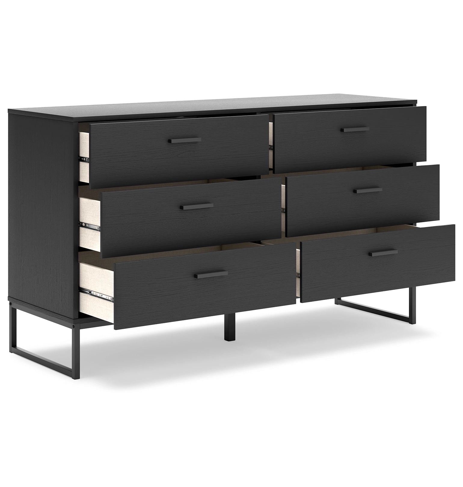 Socalle Black 6 Drawer Dresser