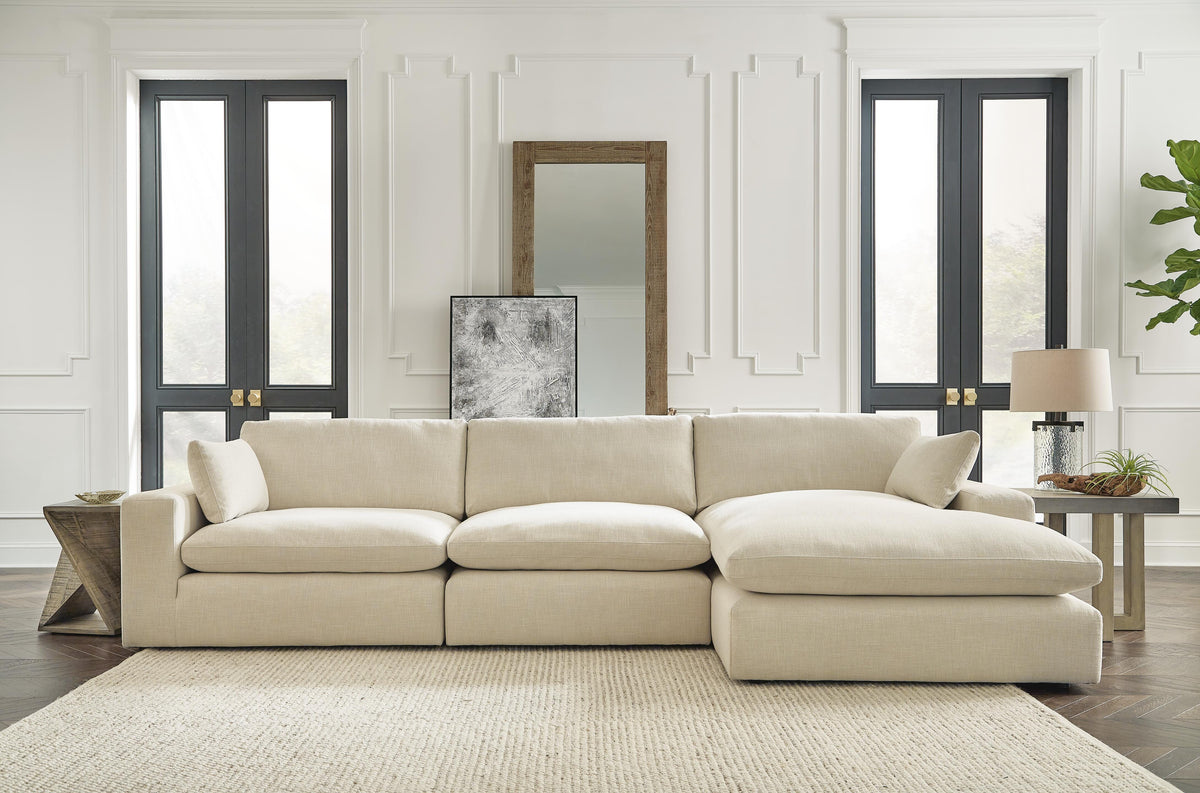 Elyza 3-Piece Sectional with Chaise - Right-Arm Chaise