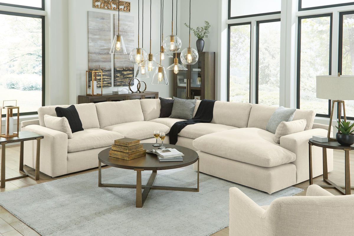 Elyza 5-Piece Sectional with Chaise - Right-Arm Chaise