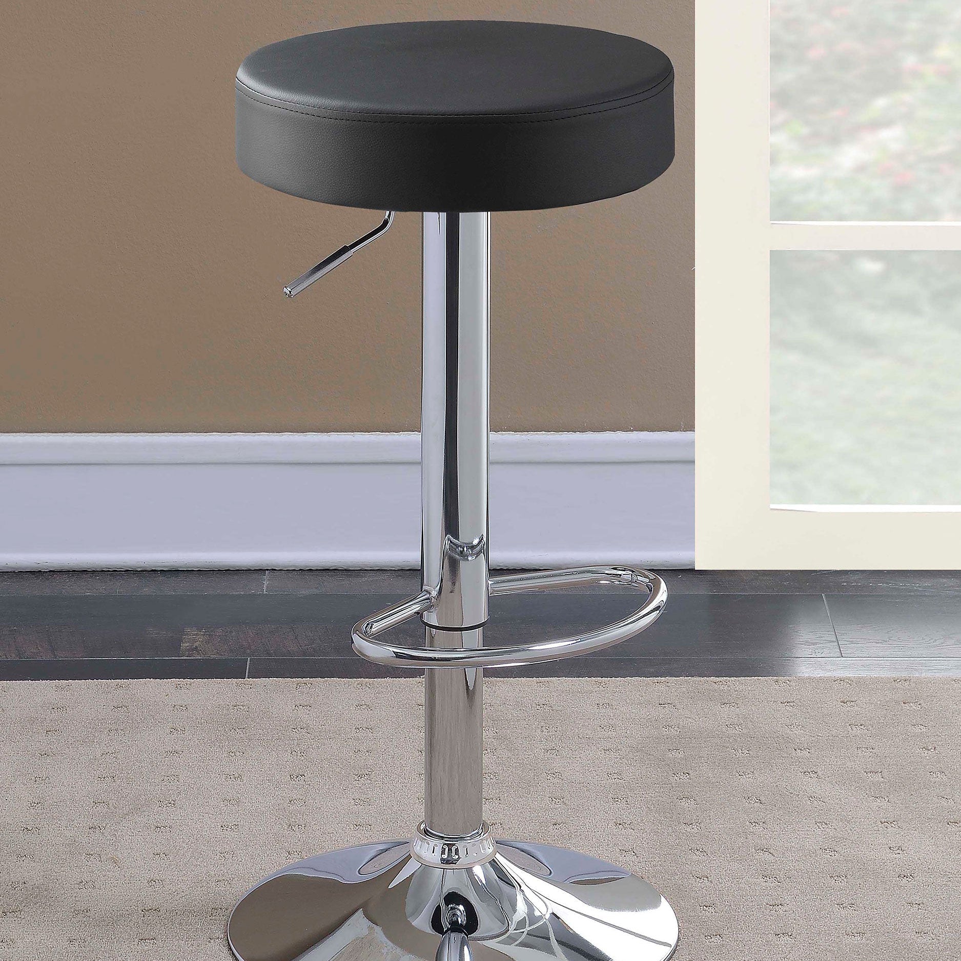Ramses 29-inch Adjustable Bar Stool Chrome and Black
