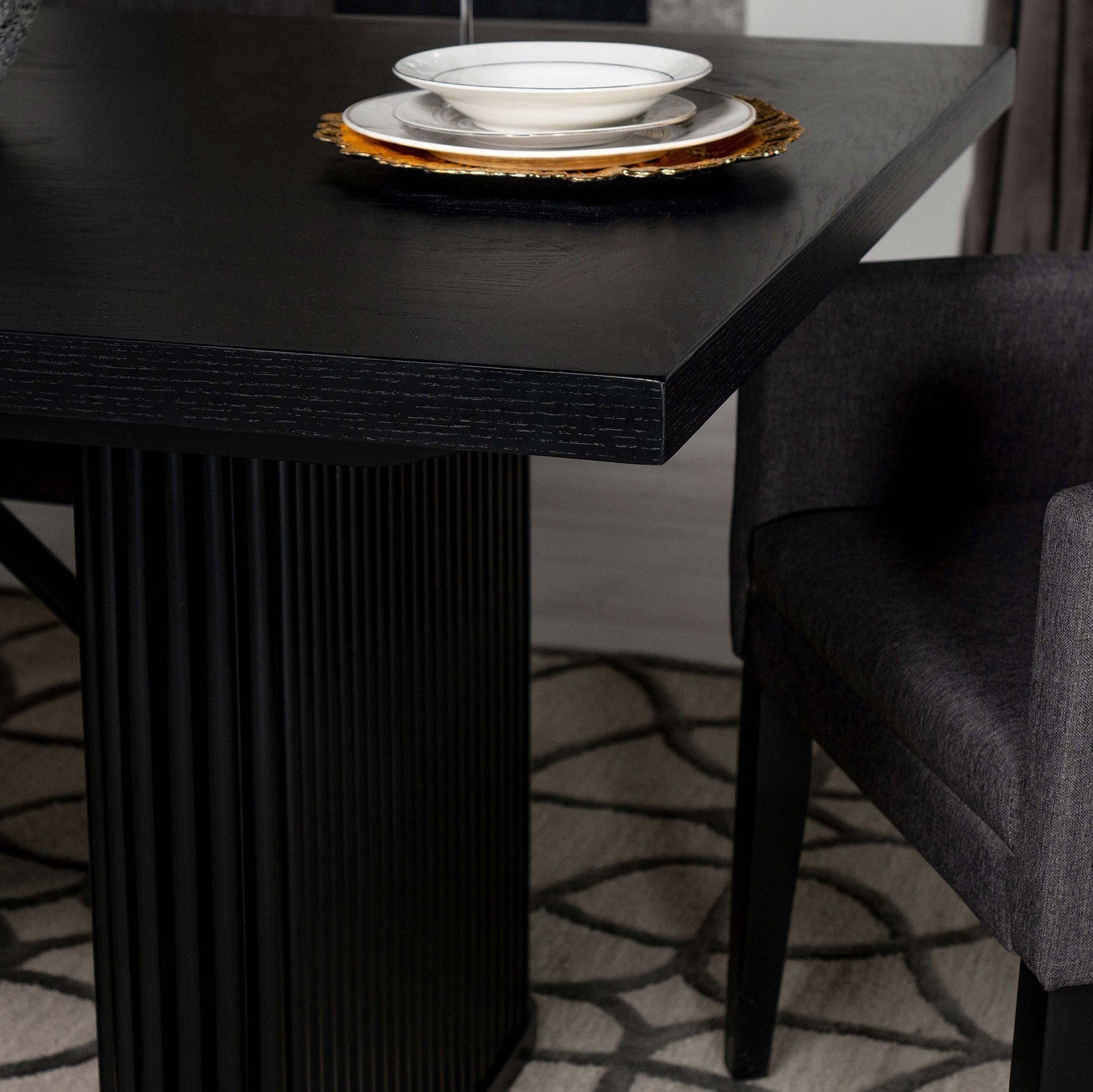 Catherine Rectangular 84-inch Wood Dining Table Black