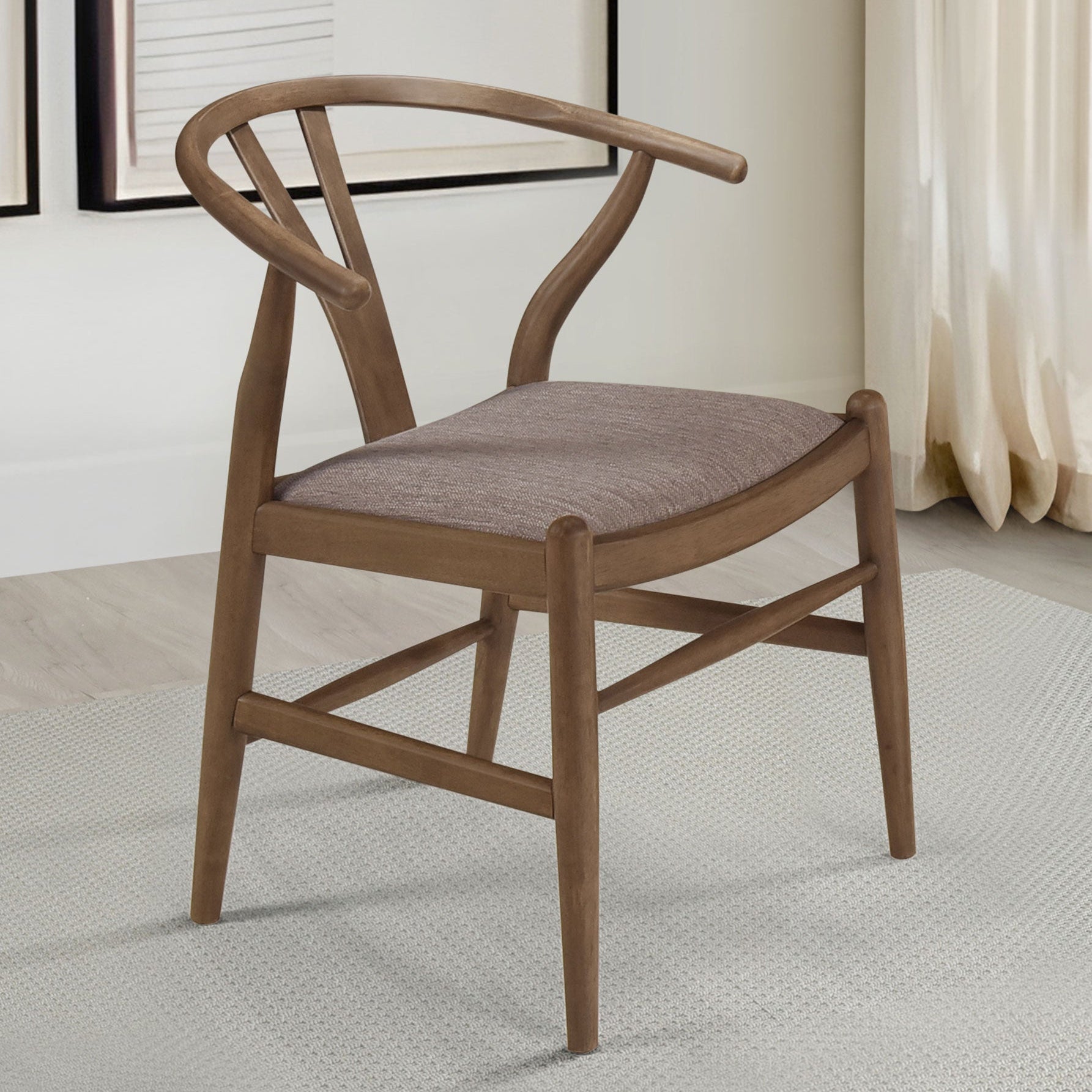 Dinah Wood Wishbone Dining Side Chair Walnut (Set of 2)