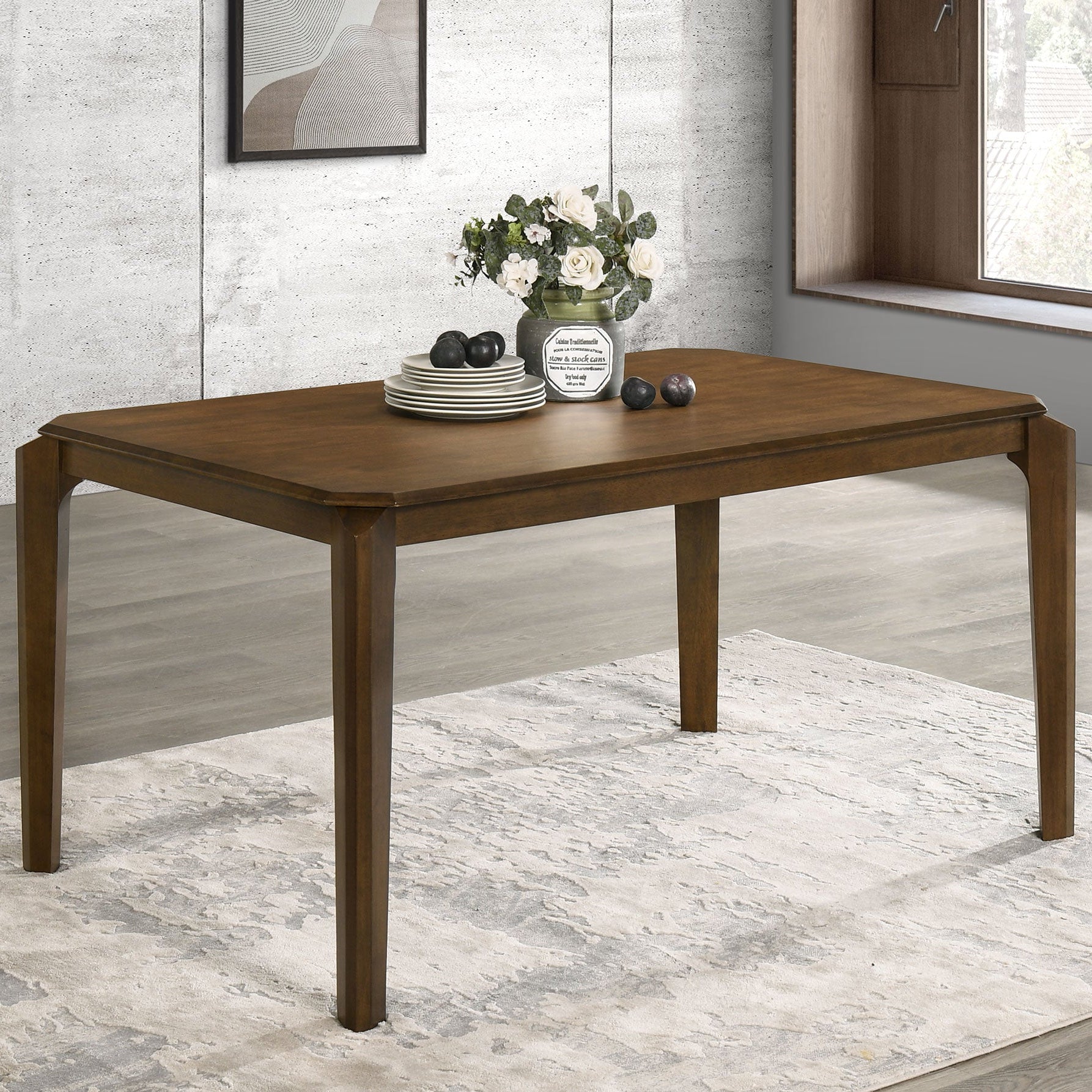 Almonte 59-inch Rectangular Wood Dining Table Dark Brown