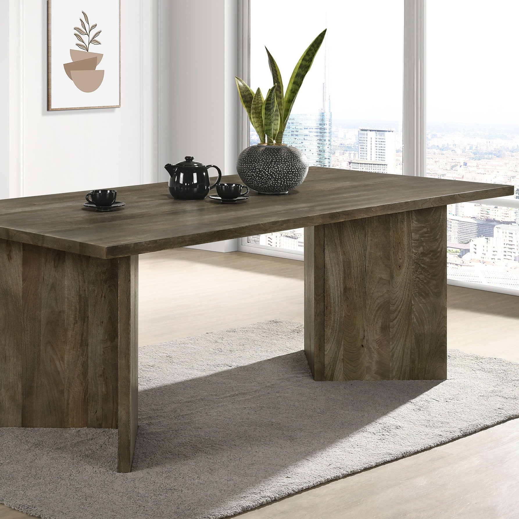 Tyler 80-inch Solid Wood Dining Table Mango Brown