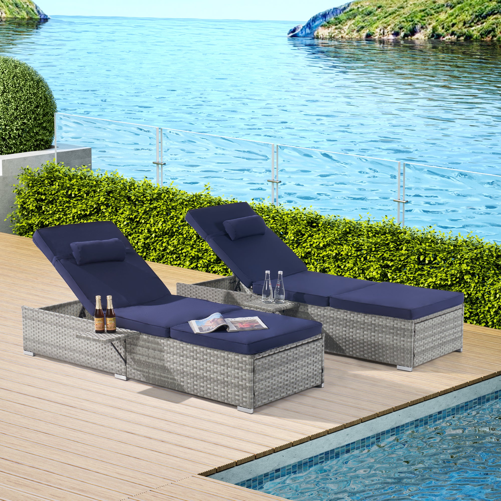 Outdoor Sofa Rattan Frame - Gray
