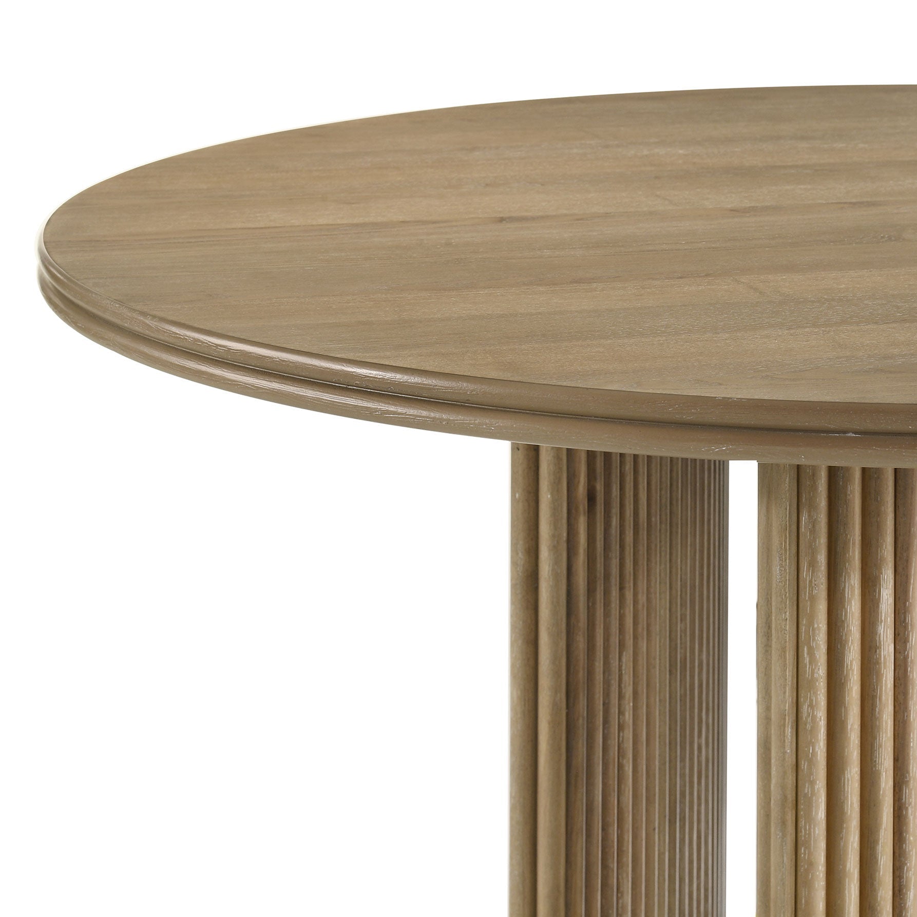 Adina 53-inch Round Wood Coffee Table Distressed Light Brown