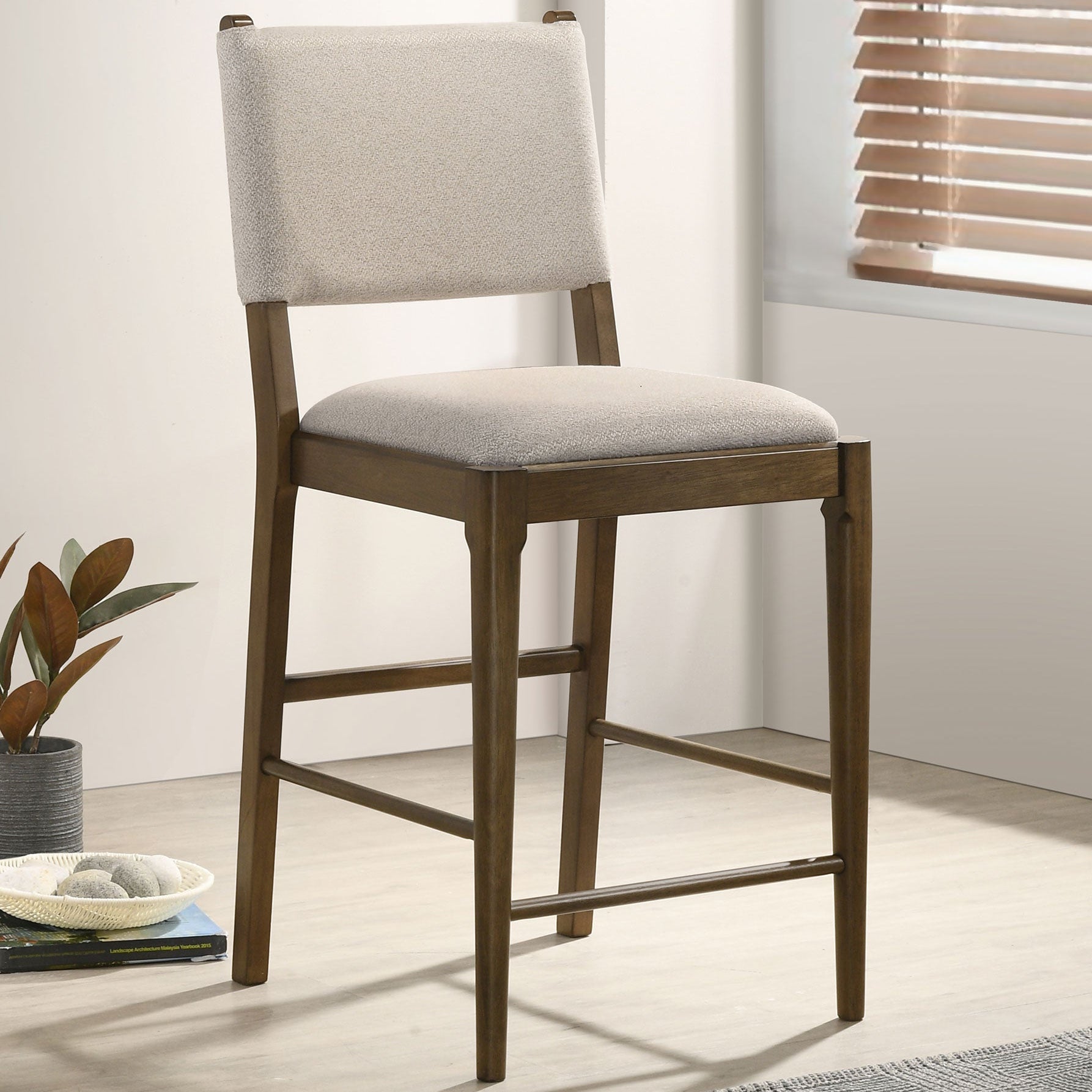 Ottowa Upholstered Counter Side Chair Brown (Set of 2)