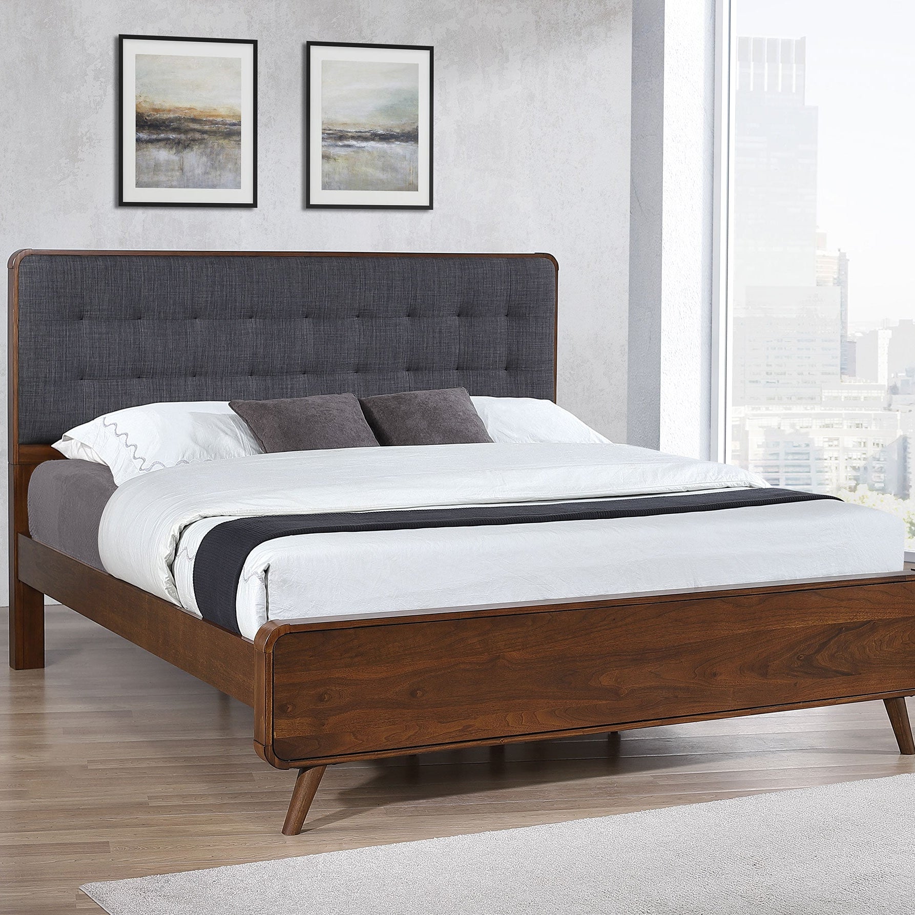 Robyn Wood Eastern King Platform Bed Dark Walnut