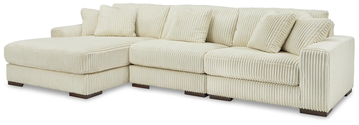 Lindyn 3-Piece Sectional with Chaise - Ivory, Left-Arm Chaise