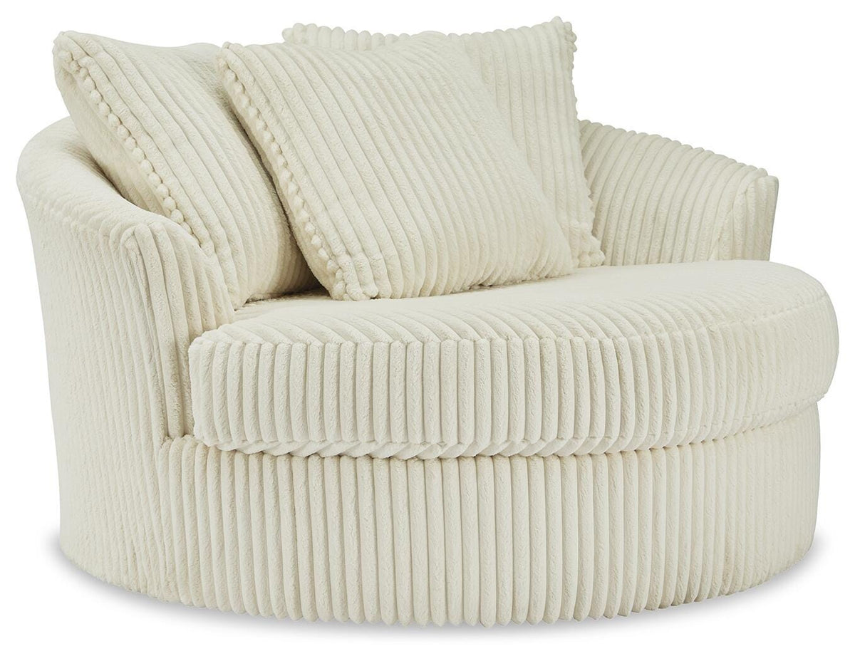 Lindyn Oversized Swivel Accent Chair - Ivory