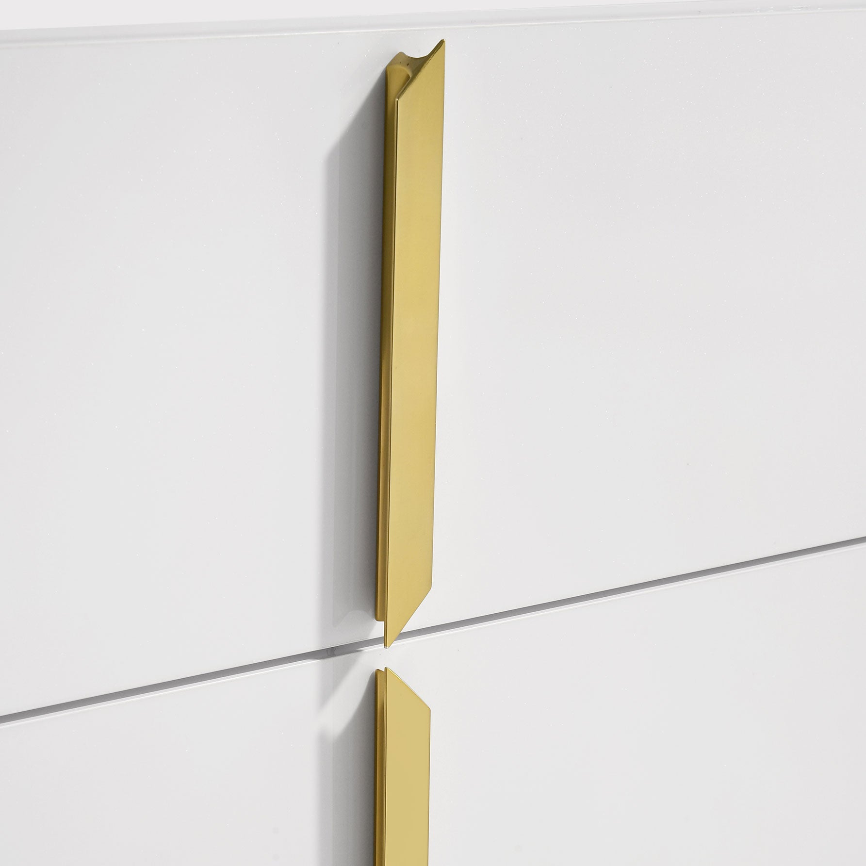 Ines 2-drawer Nightstand Bedside Table White High Gloss