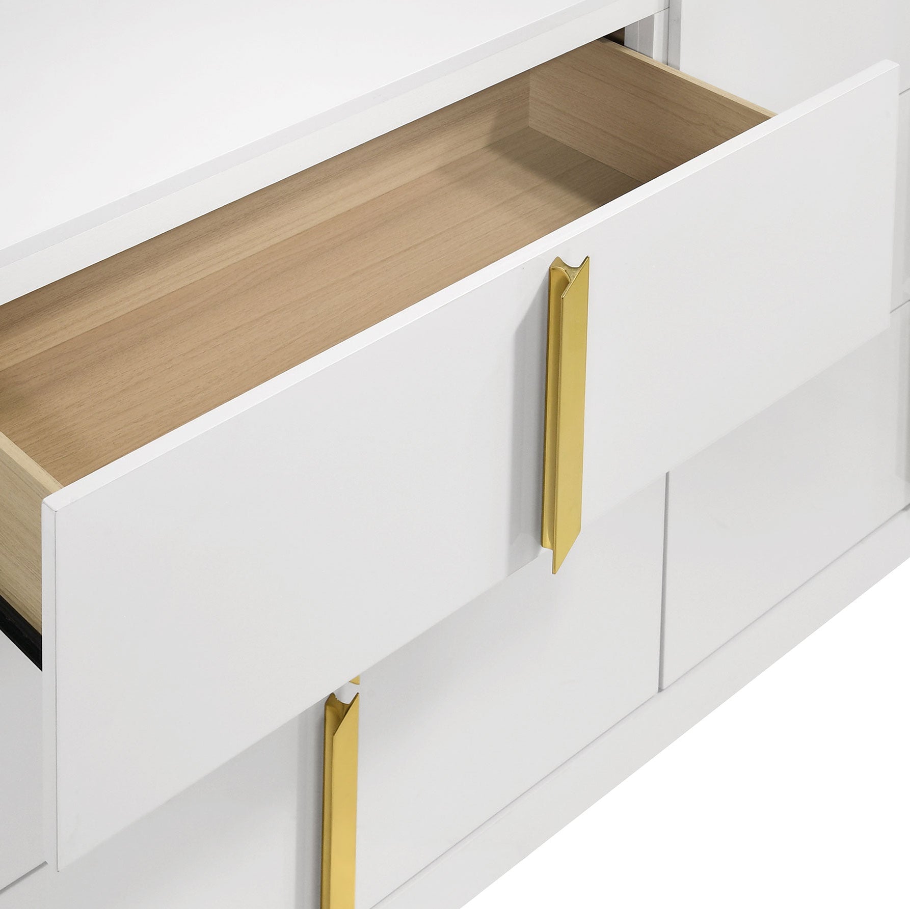 Ines 6-drawer Bedroom Dresser Cabinet White High Gloss