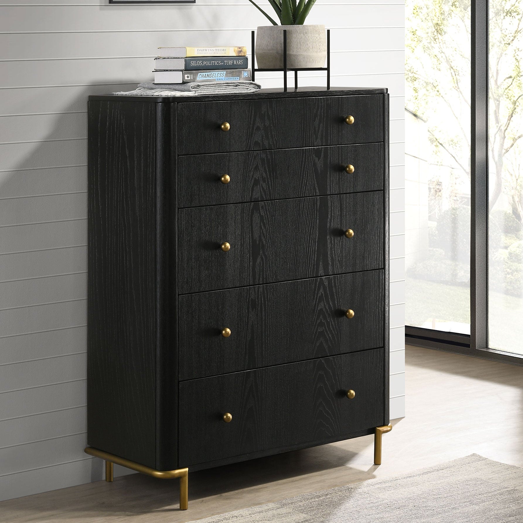 Arini 5-drawer Bedroom Chest Black