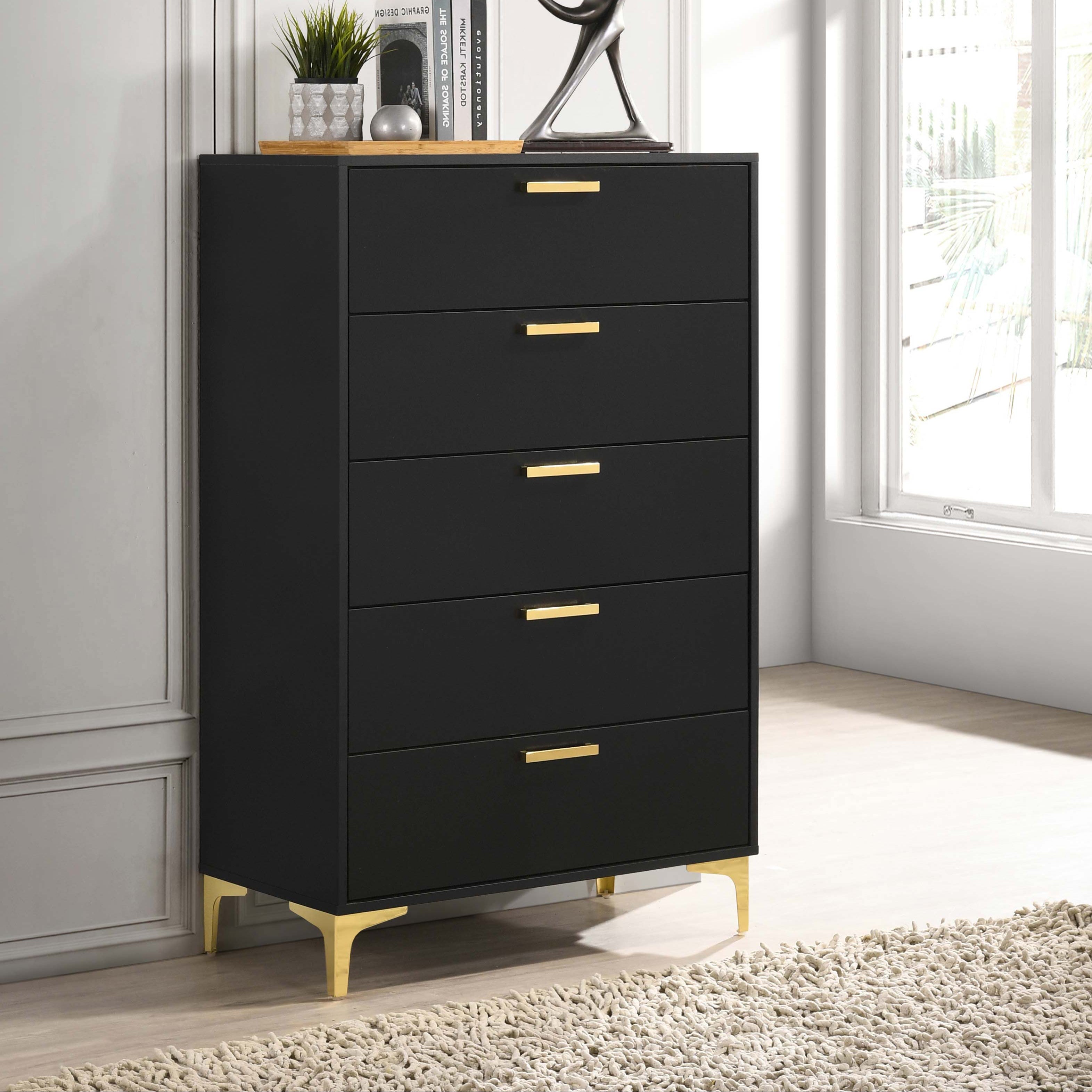 Kendall 5-drawer Bedroom Chest Black