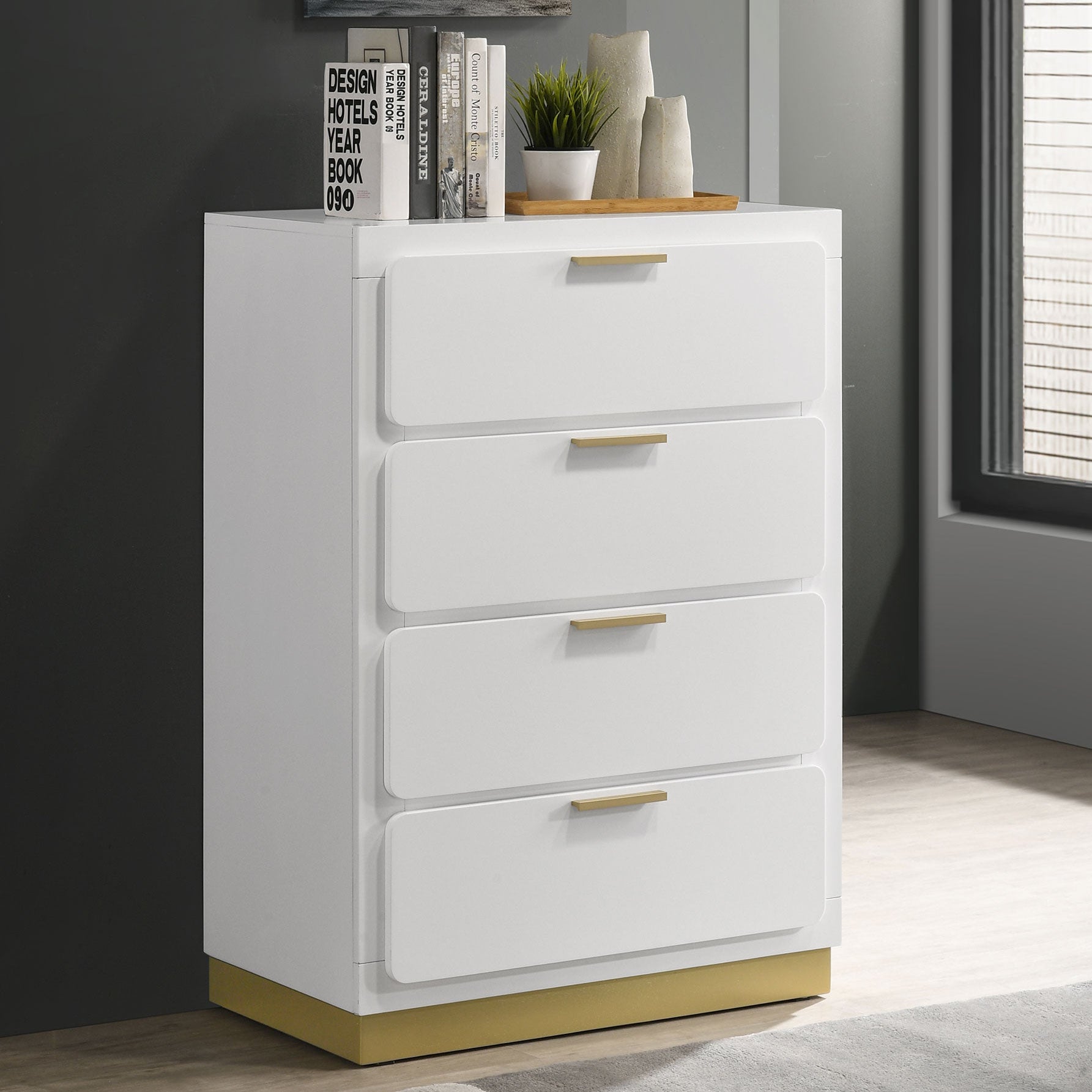 Caraway 4-drawer Bedroom Chest White