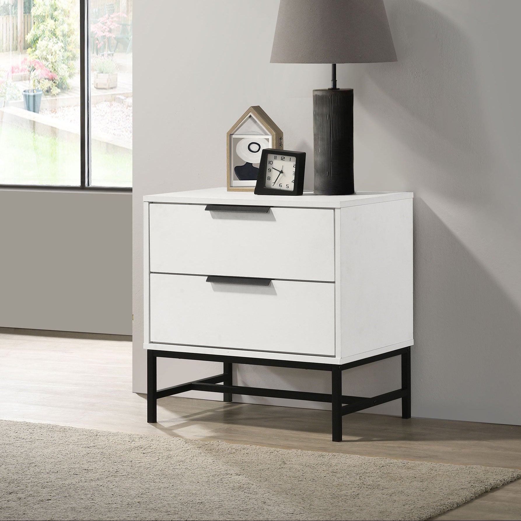 Sonora 2-drawer Nightstand Bedside Table White
