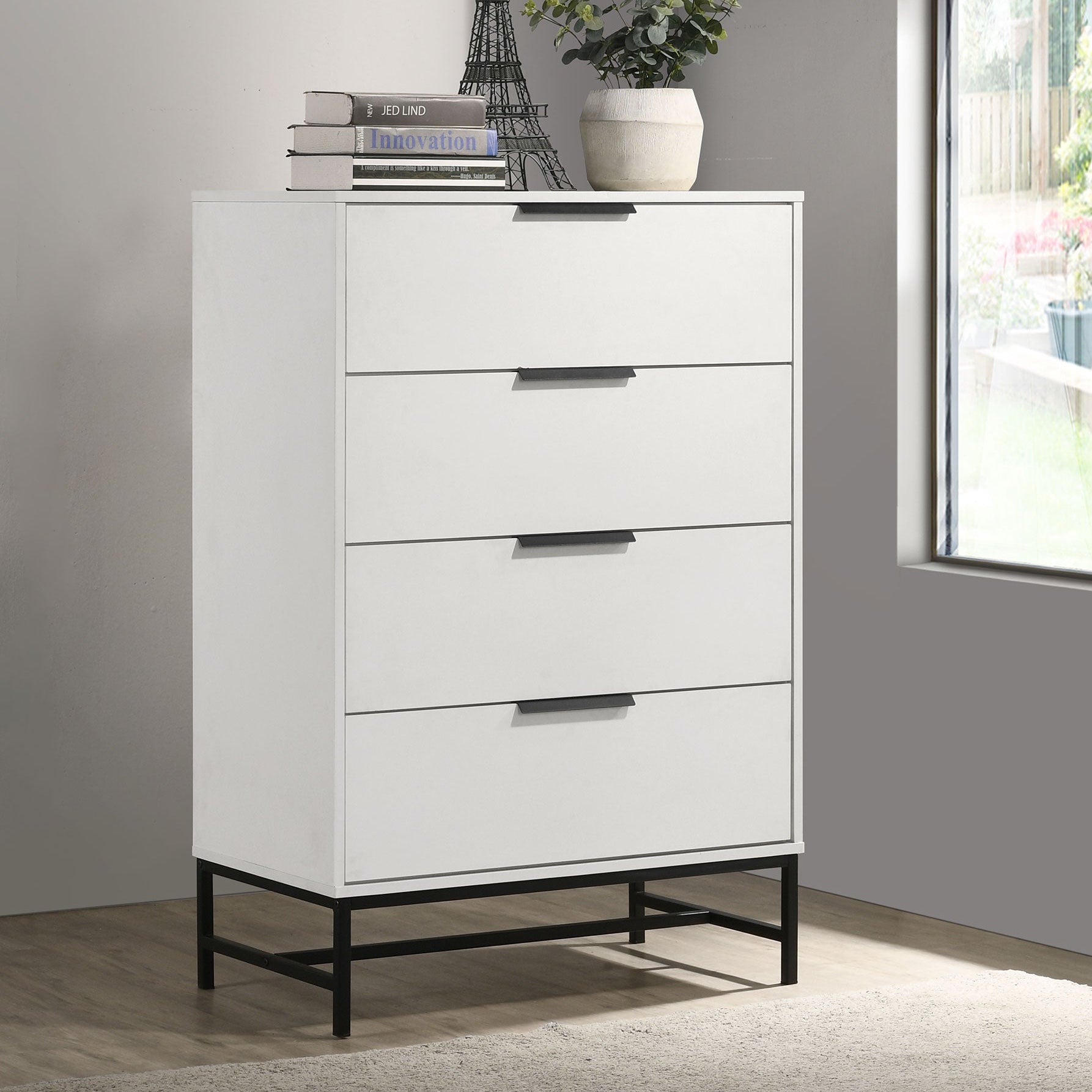 Sonora 4-drawer Bedroom Chest White