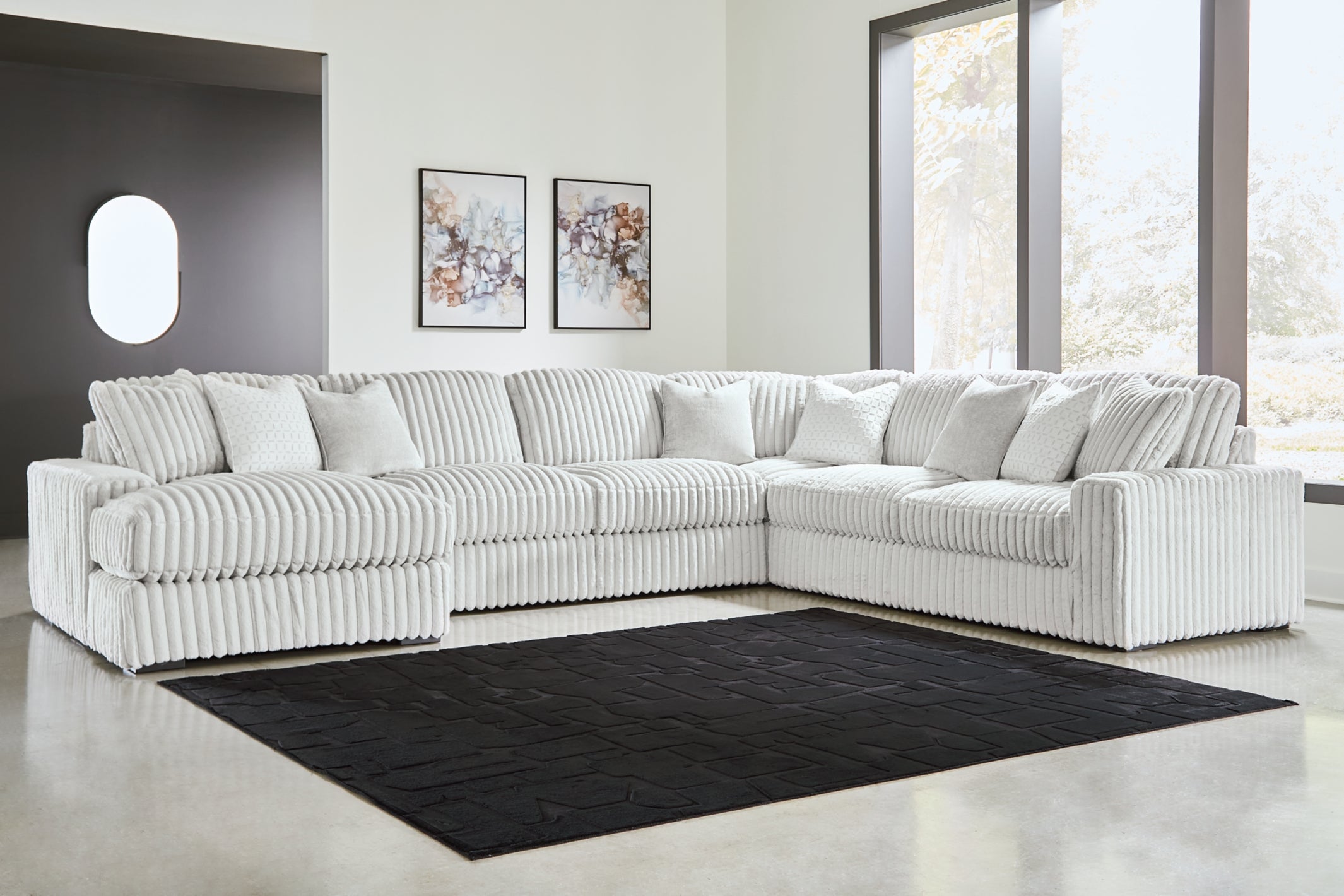 Stupendous 5-Piece Sectional with Left Chaise