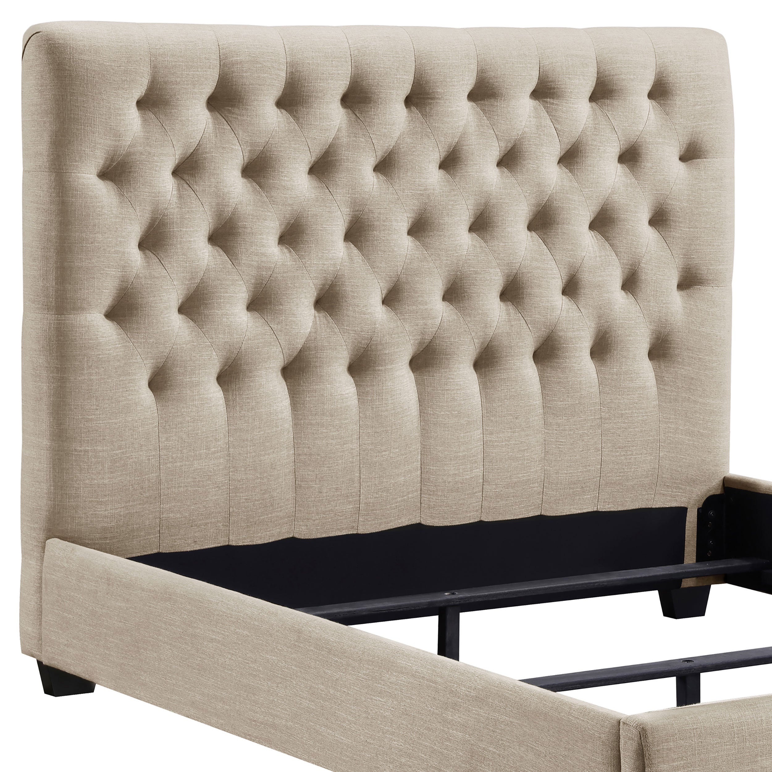 Chloe Upholstered Full Panel Bed Oatmeal