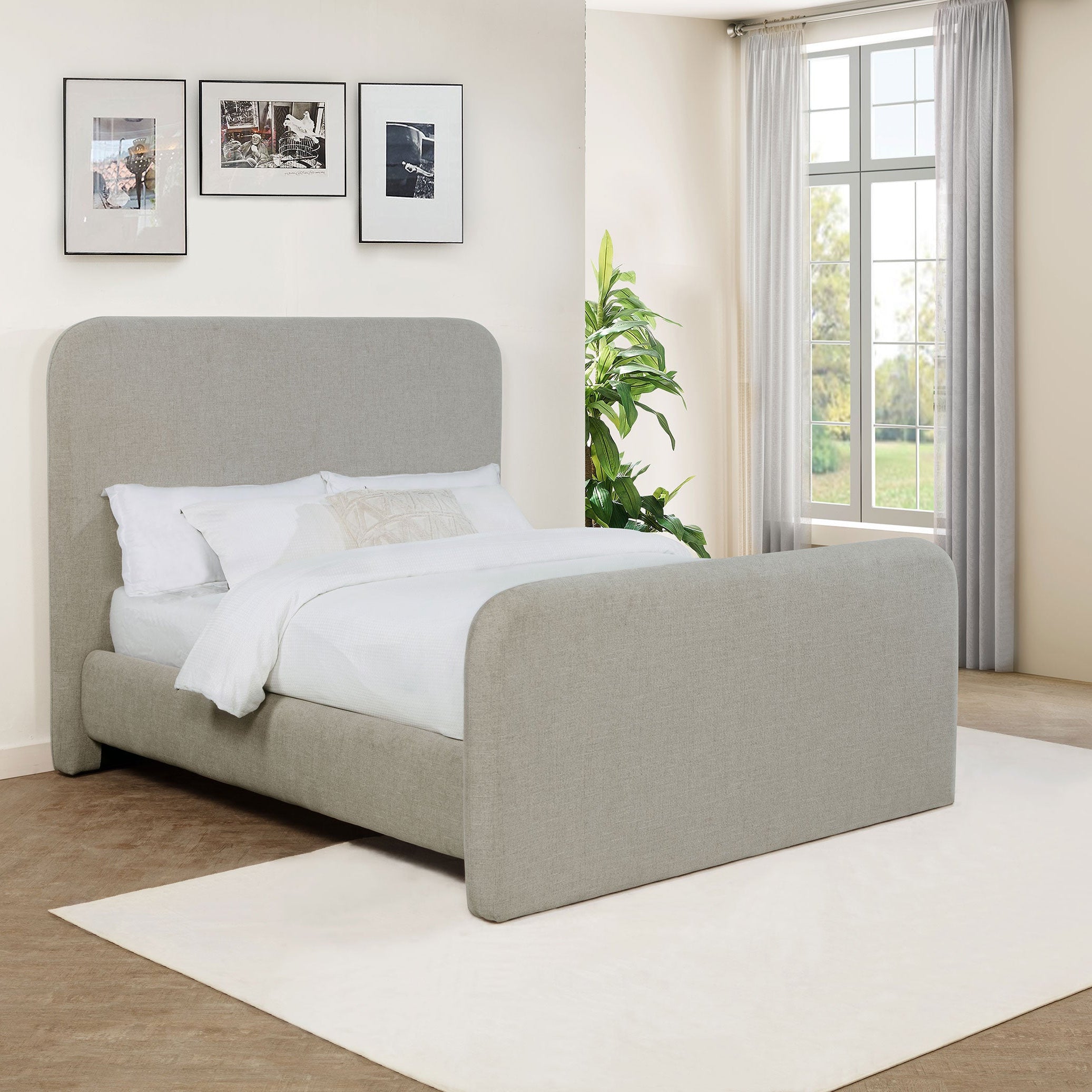 Wren Upholstered Queen Panel Bed Grey