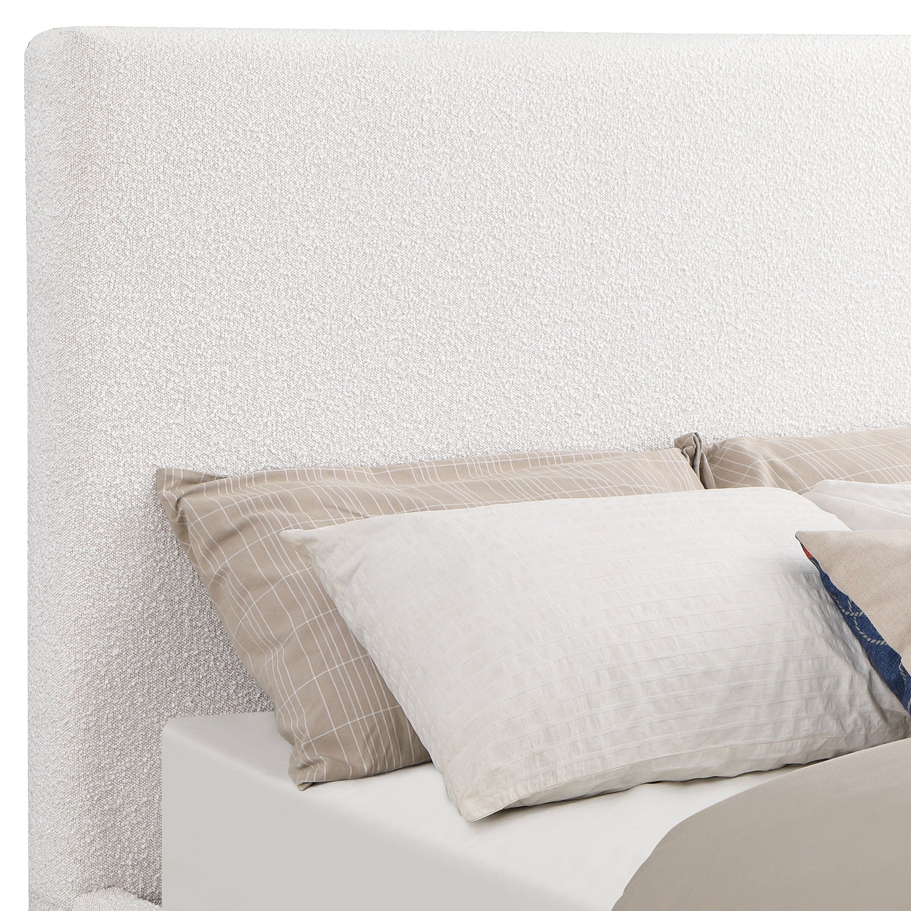 Knox Upholstered EASTERN KING Panel Bed Cream