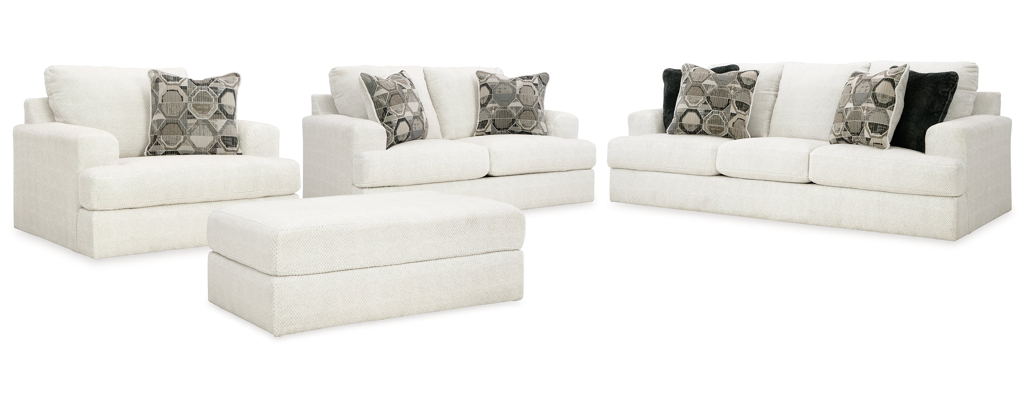 Karinne Sofa, Loveseat, Chair and Ottoman