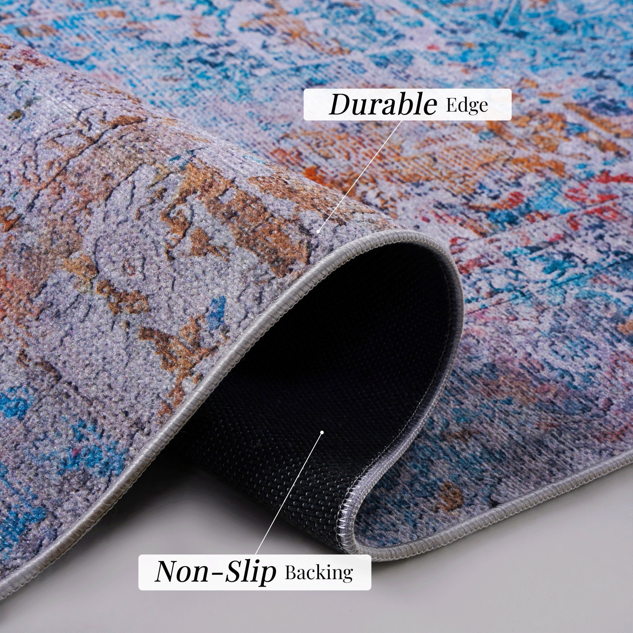 Elko 2' x 3' Yellow/Cream Machine Washable Low-Pile, Non-Slip, Non-Shedding, Foldable, Kid & Pet Friendly Area Rug - MidinMod