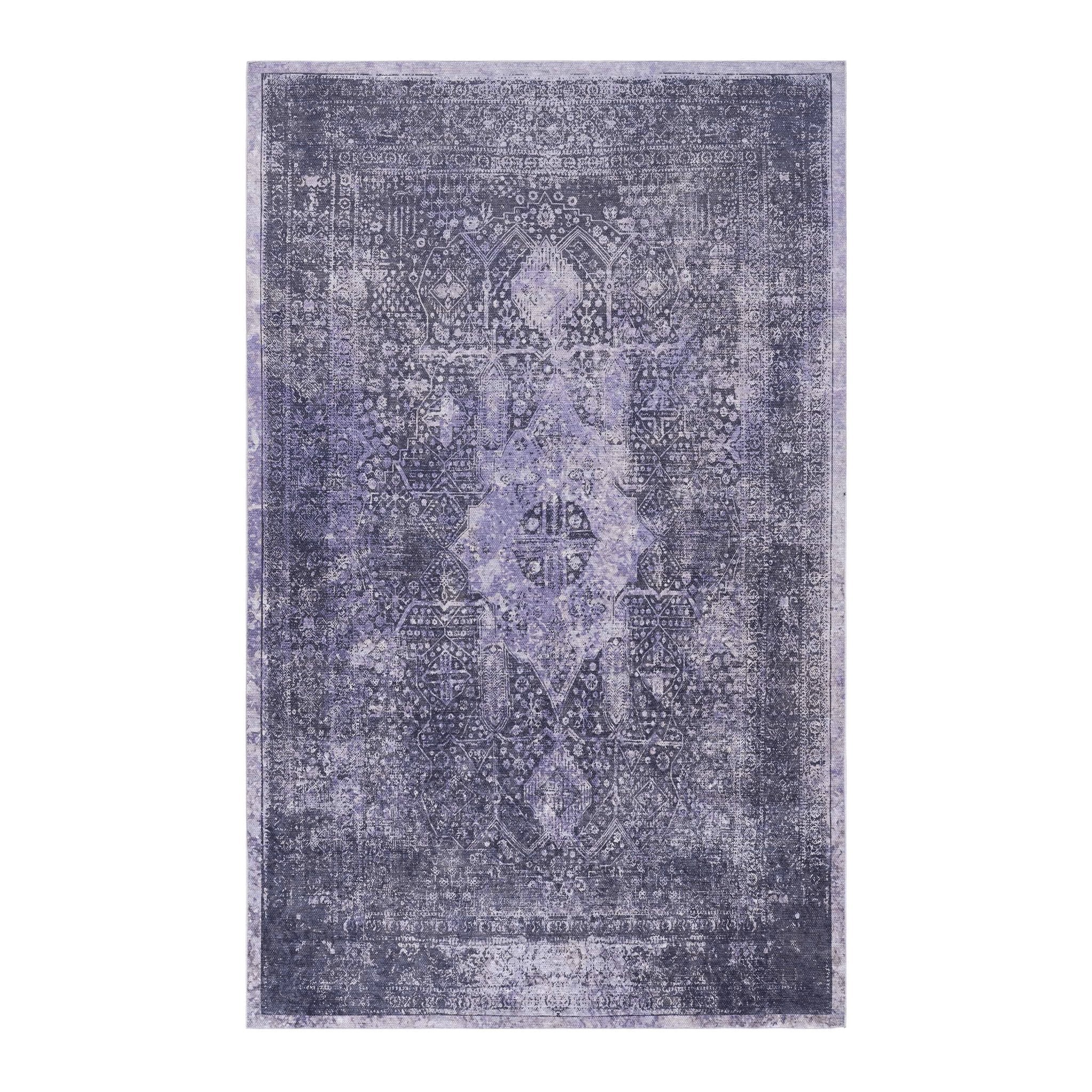 Bovi 3' x 5' Anthracite/ Machine Washable Low-Pile, Non-Slip, Non-Shedding, Foldable, Kid & Pet Friendly Area Rug - MidinMod