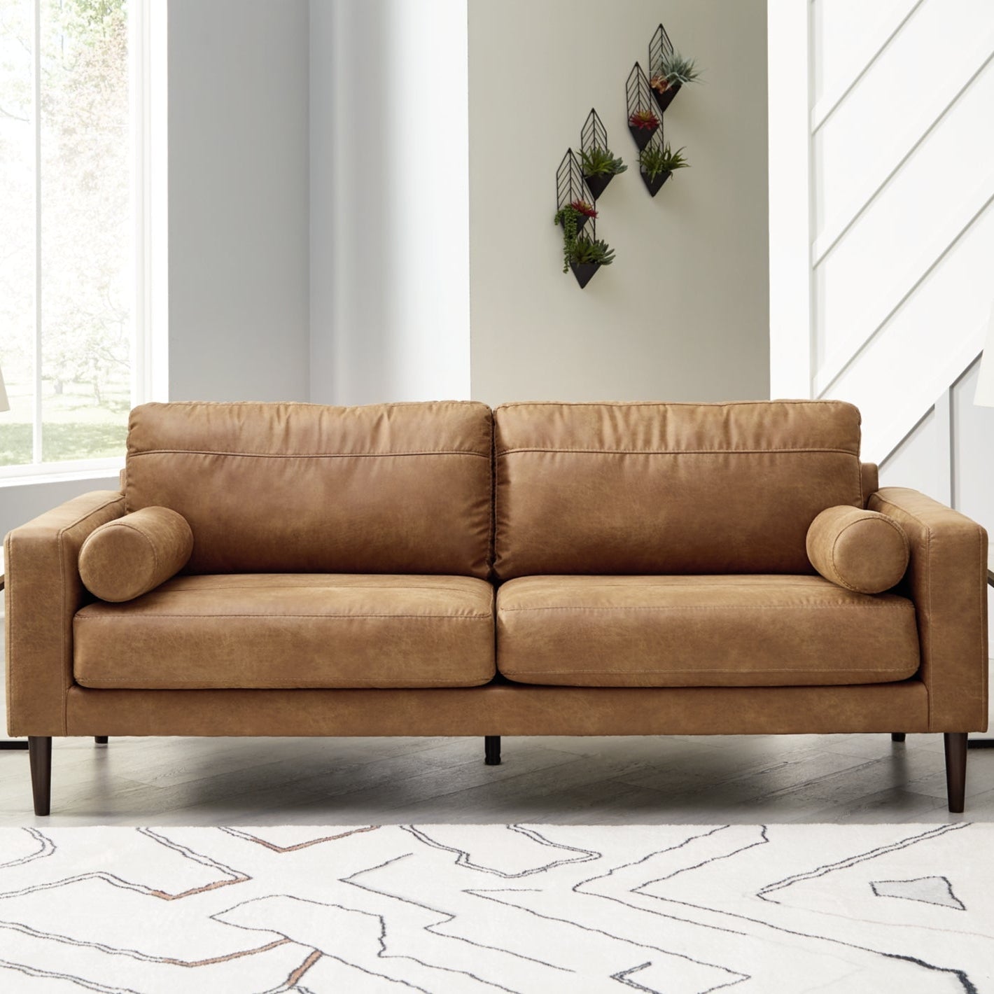 Telora Vegan Tan Leather Sofa