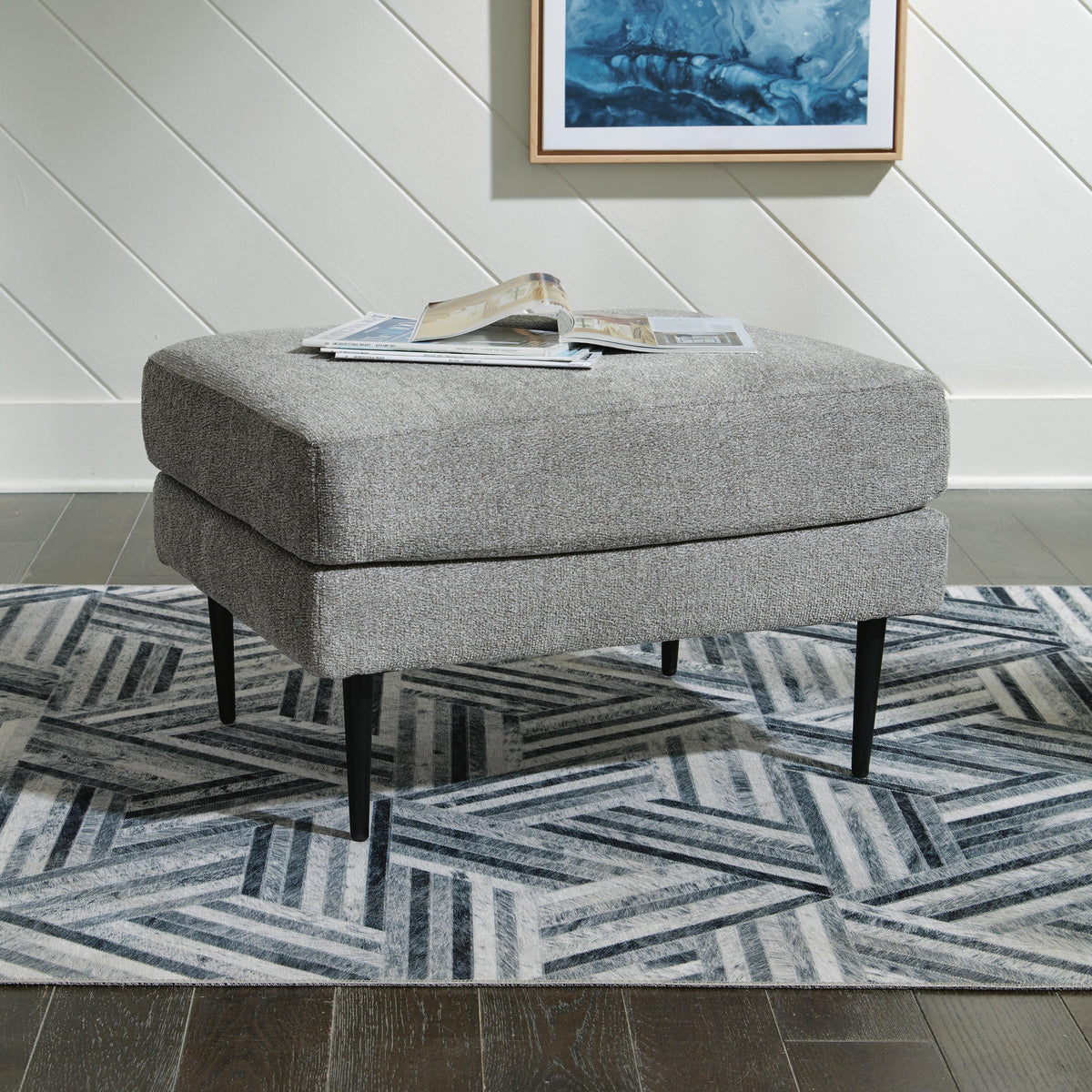 Hazela Ottoman - Charcoal