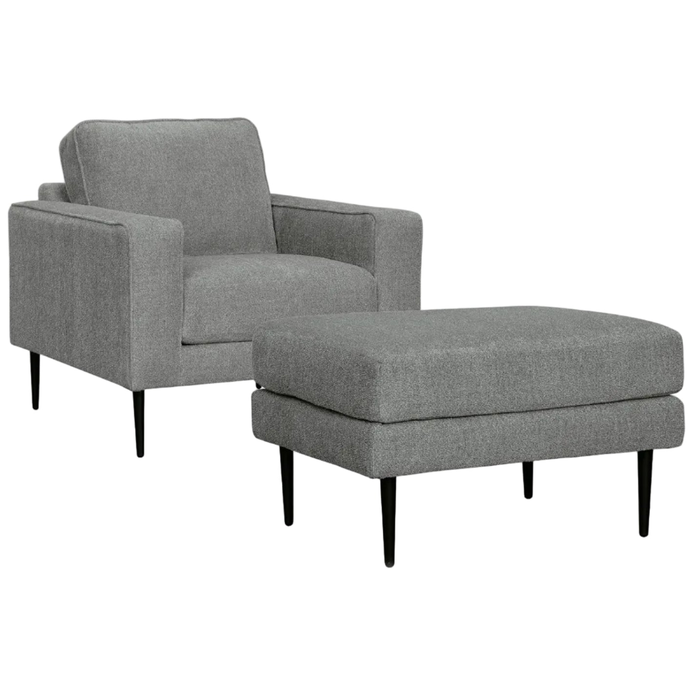 Hazela Chair and Ottoman - Black