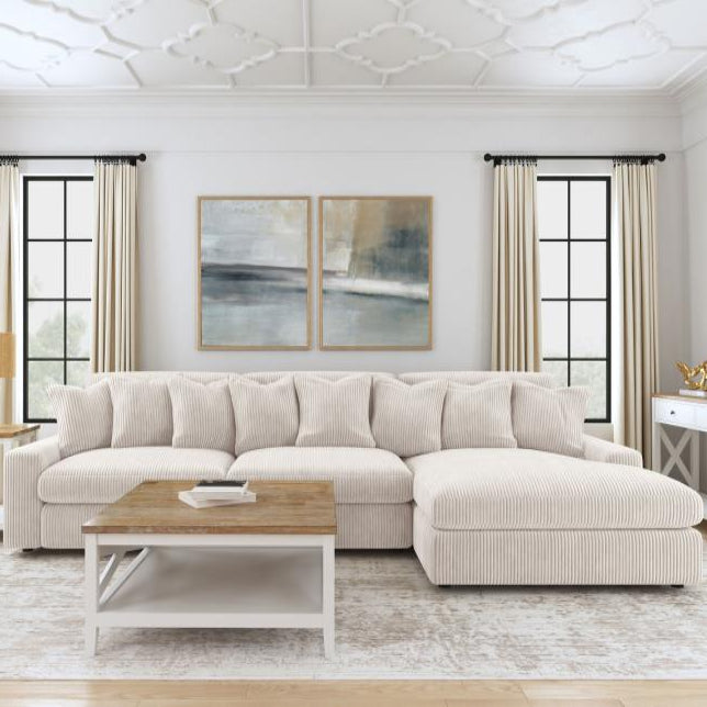 Blaine Upholstered Reversible Chaise Sectional Sofa Sand