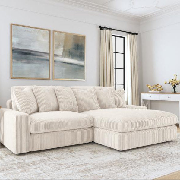 Blaine Upholstered Reversible Chaise Sectional Sofa Sand