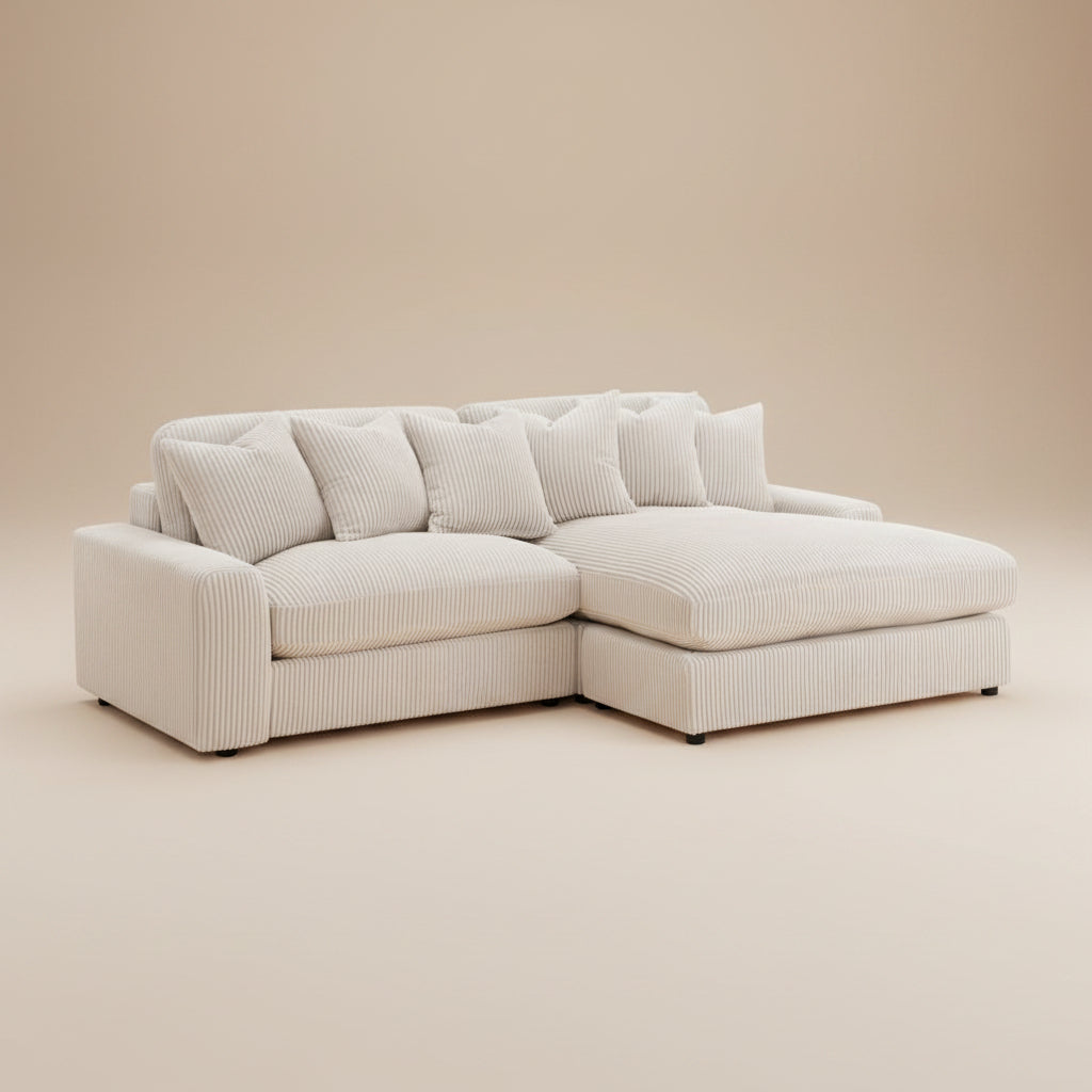 Blaine Upholstered Reversible Chaise Sectional Sofa Sand