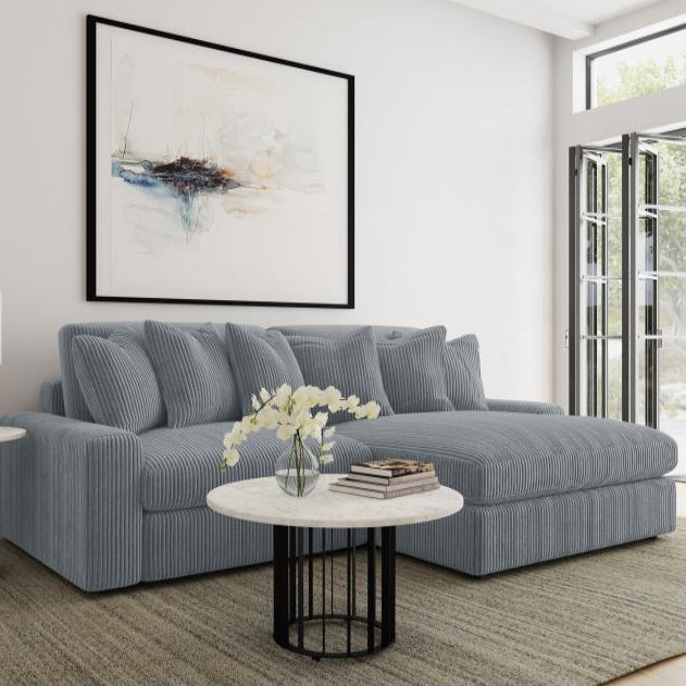 Blaine Upholstered Reversible Chaise Sectional Sofa Fog