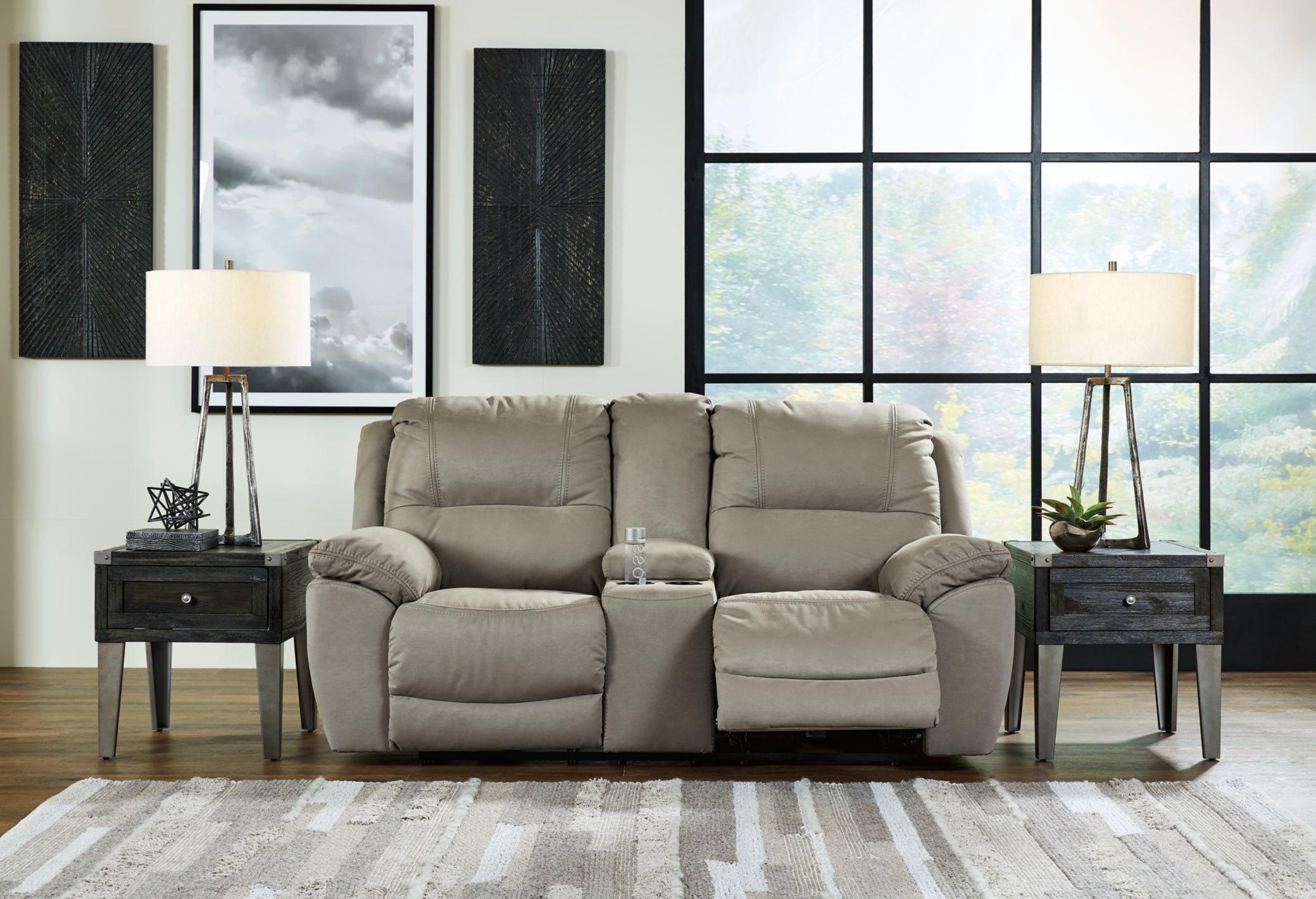 Next-Gen Gaucho DBL Rec Loveseat w/Console - Gray