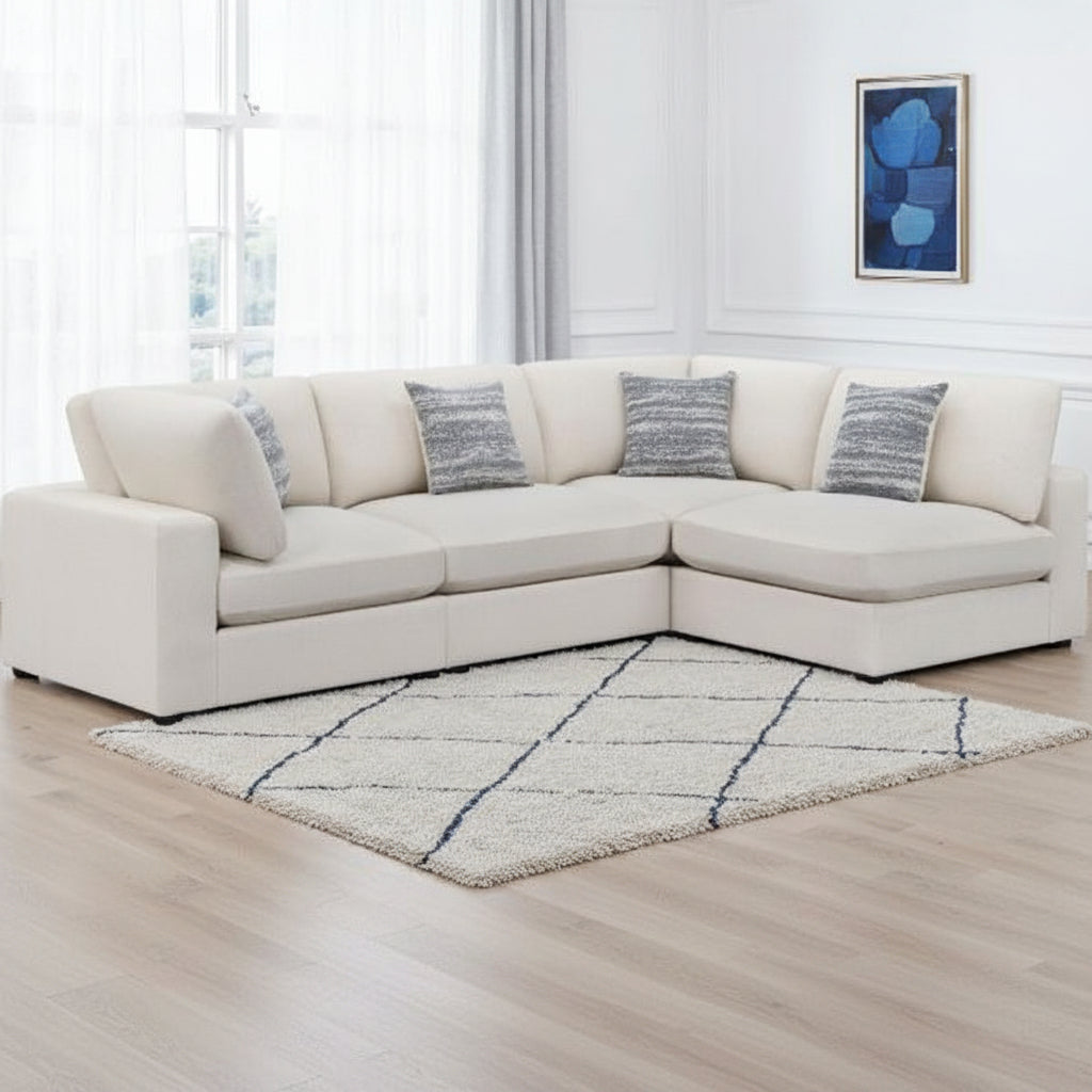 Serene 4-piece Upholstered Modular Sectional Sofa Beige