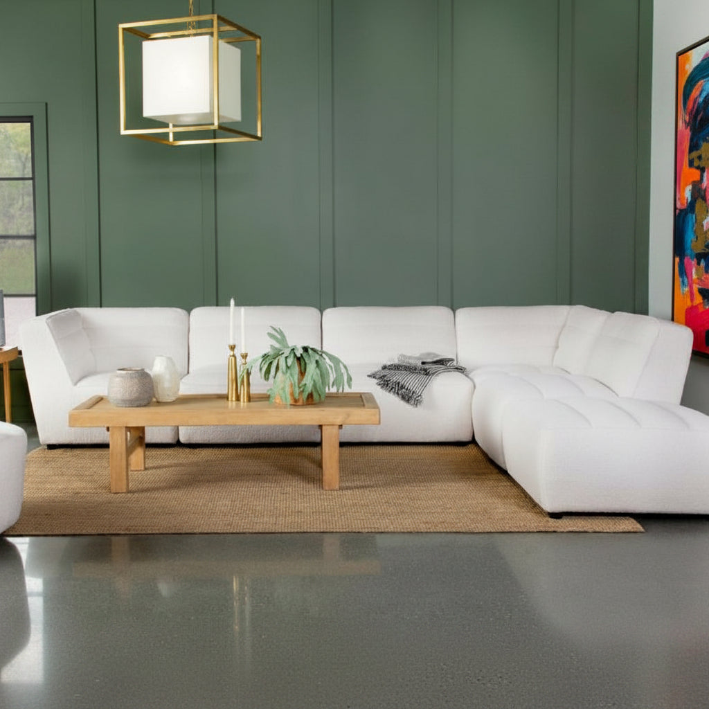 Sunny 6-piece Upholstered Modular Sectional Sofa Natural
