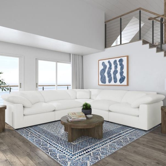 Raleigh 5-piece Boucle Upholstered Modular Sectional Ivory