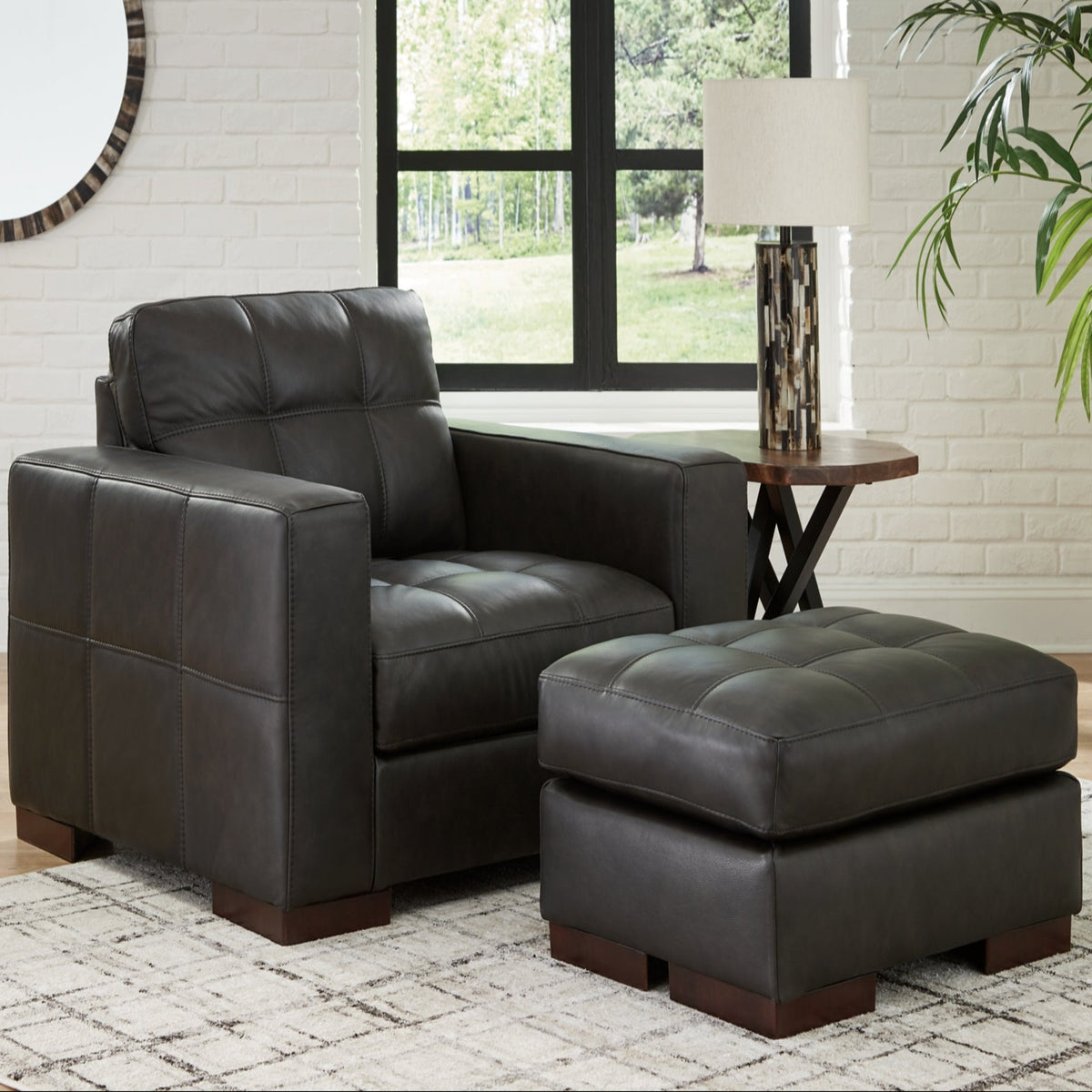 Luigi Chair and Ottoman - Natural