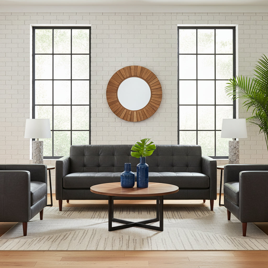 Luigi Sofa, Loveseat, Chair and Ottoman - Natural