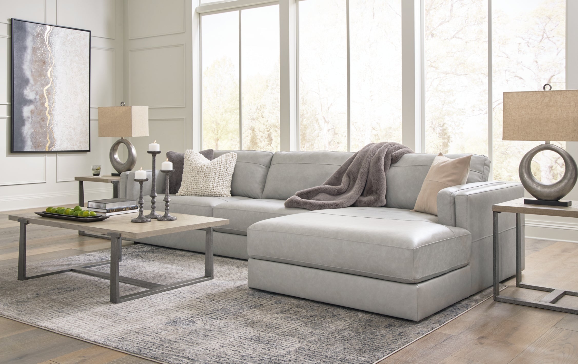 Amiata 2-Piece Sectional with Right Chaise - Grey
