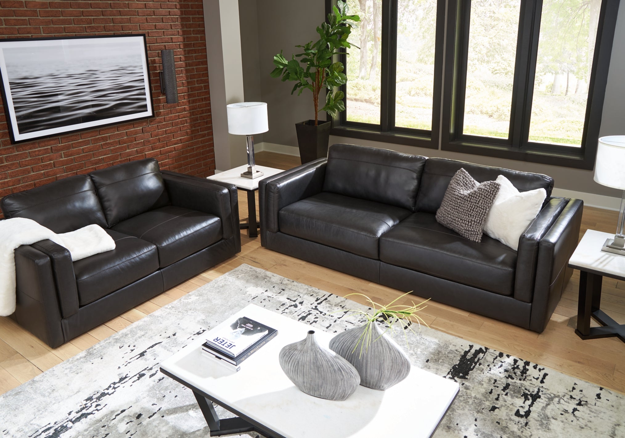 Amiata Sofa and Loveseat - Natural