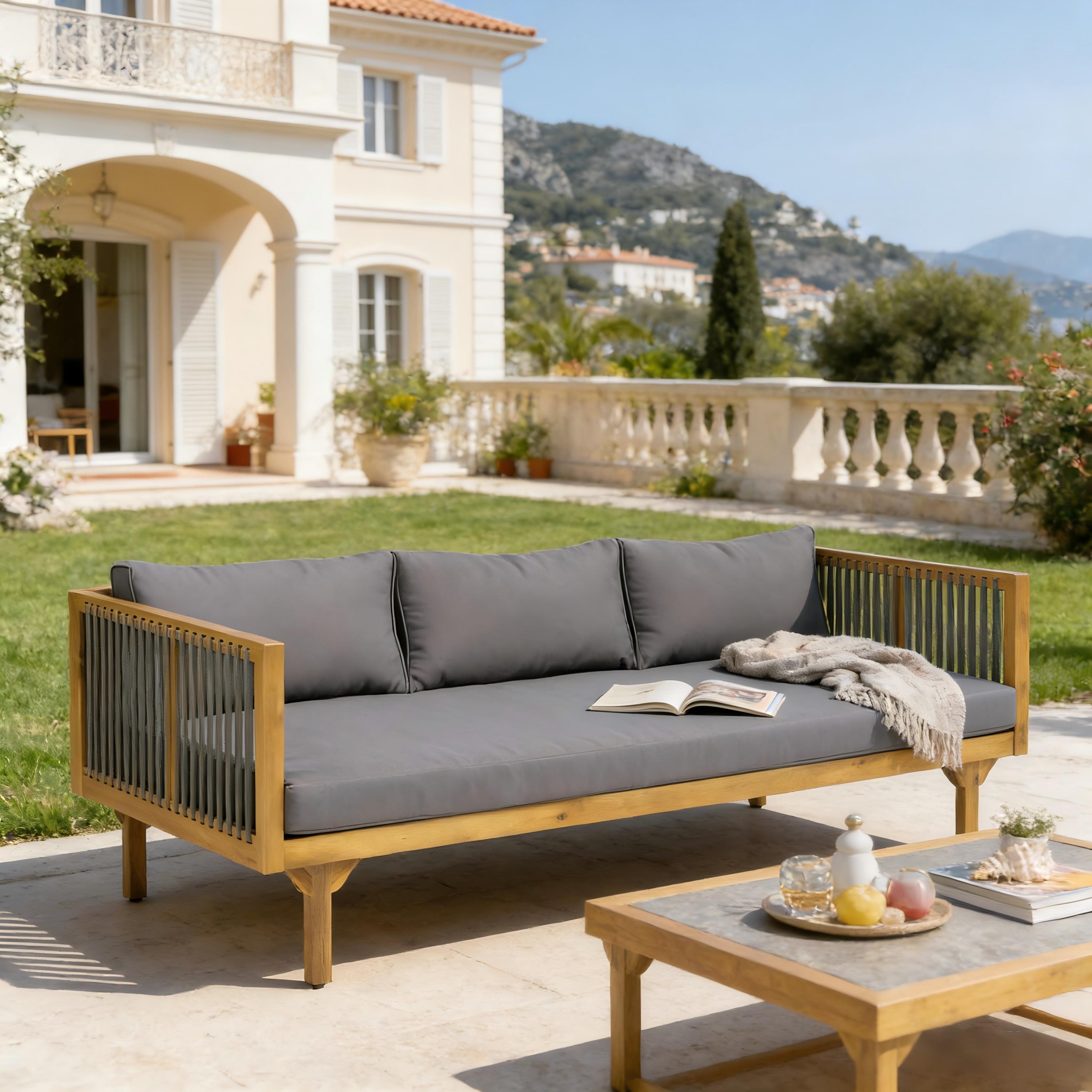 Outdoor Sofa Water-Resistant Cushions - Teak