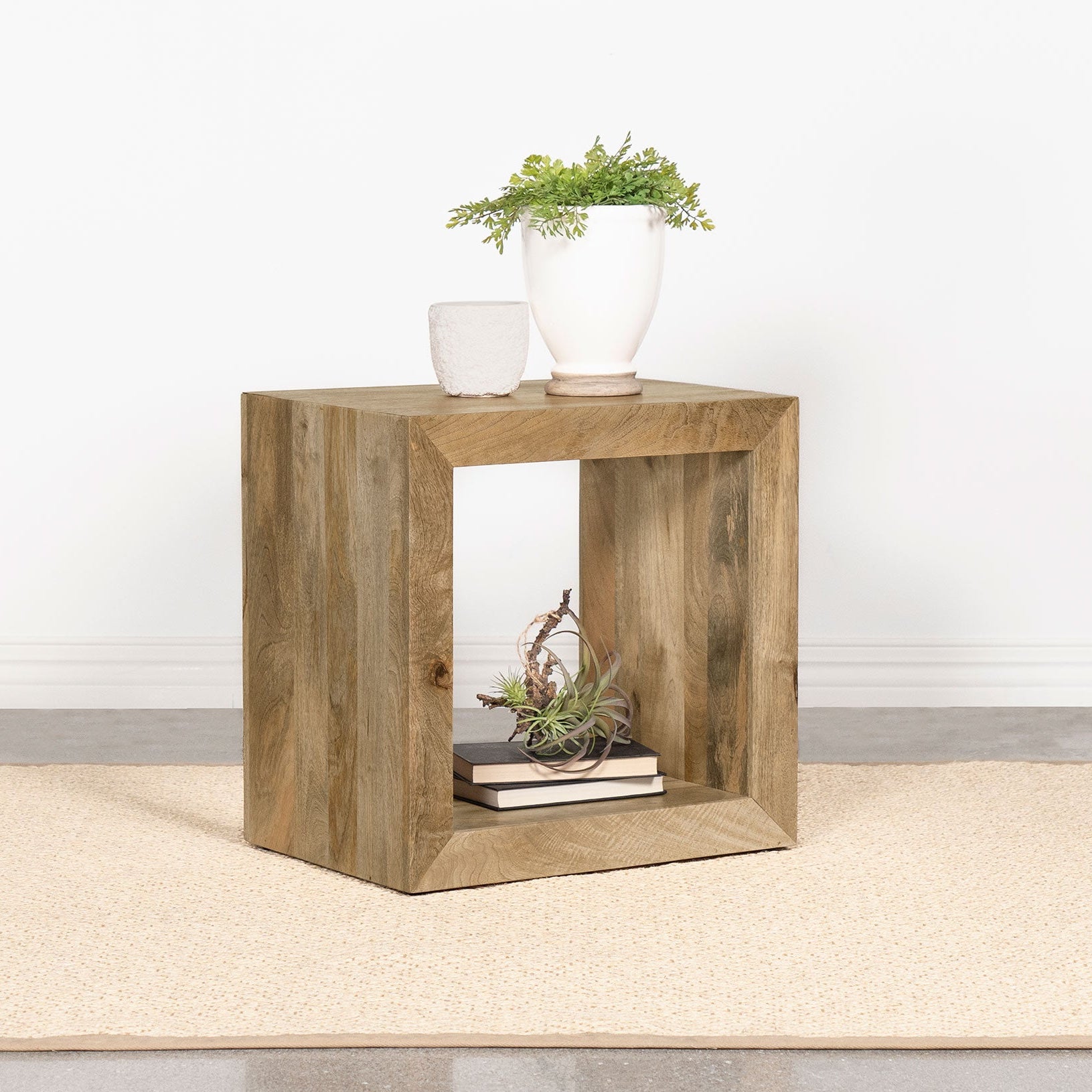 Benton Rectangular Solid Wood End Table Natural