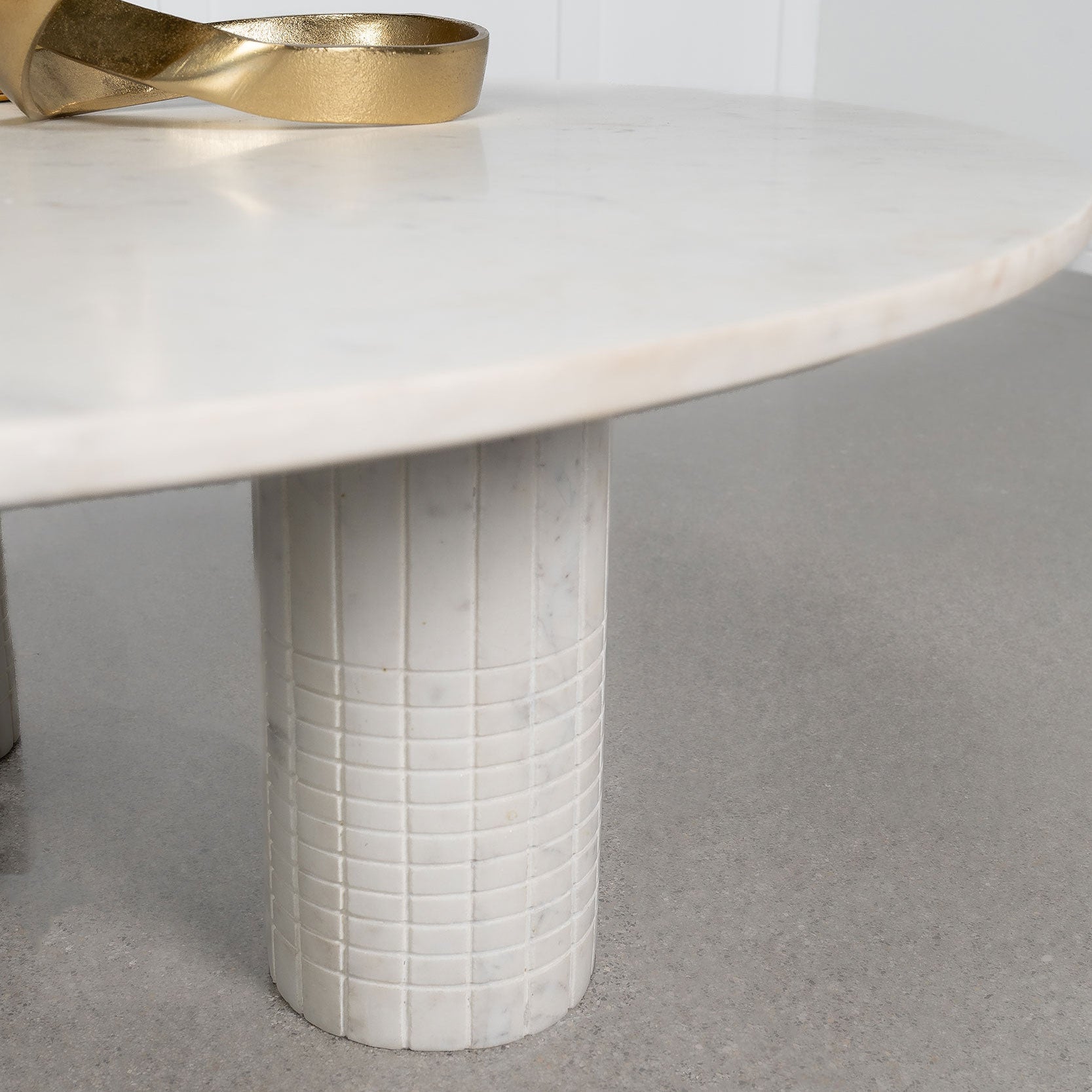 Astoria Round Genuine Marble Coffee Table White