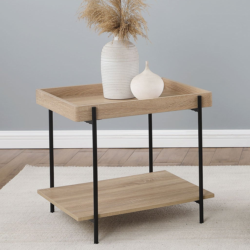 Fallon Square Engineered Wood End Table Light Brown