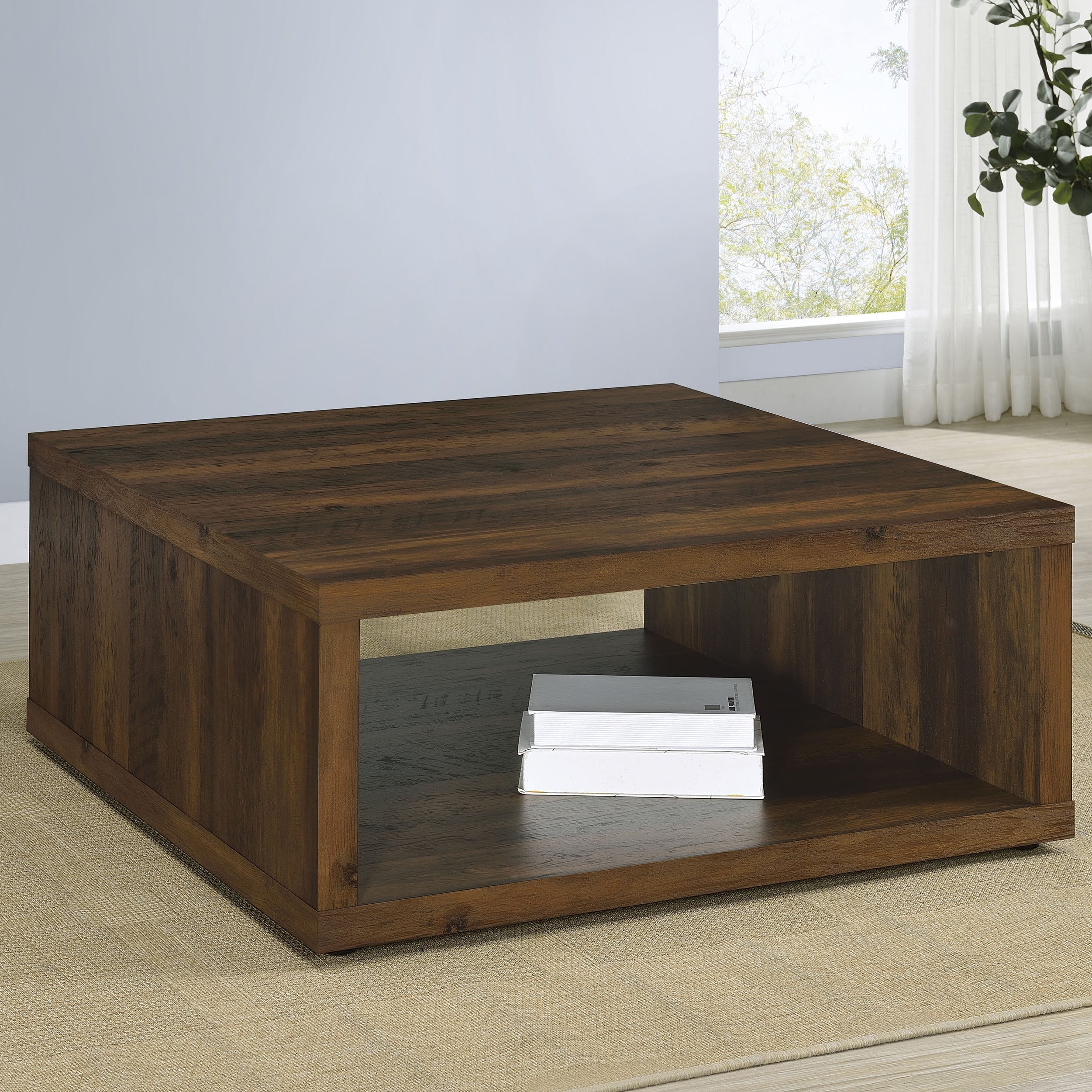 Frisco Square Engineered Wood Coffee Table Dark Pine